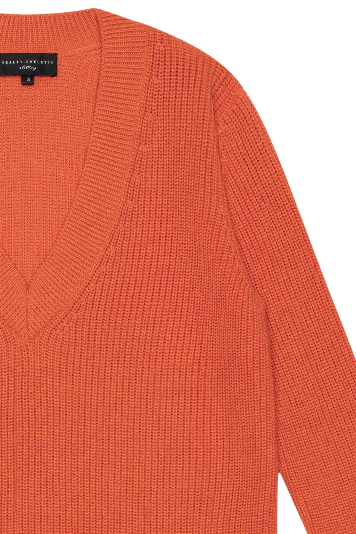 Turuncu V Yaka Merserize Kazak