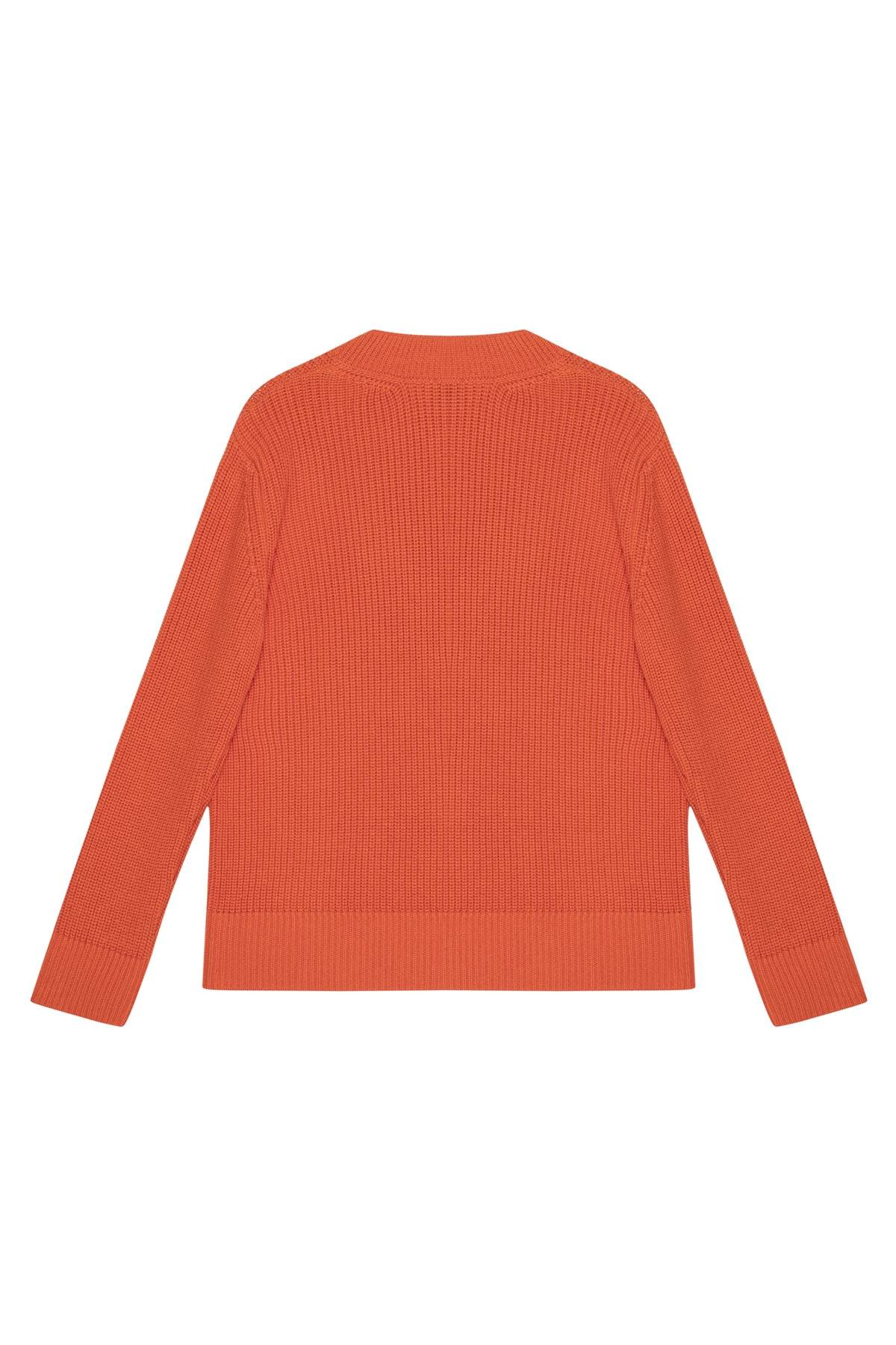 Turuncu V Yaka Merserize Kazak