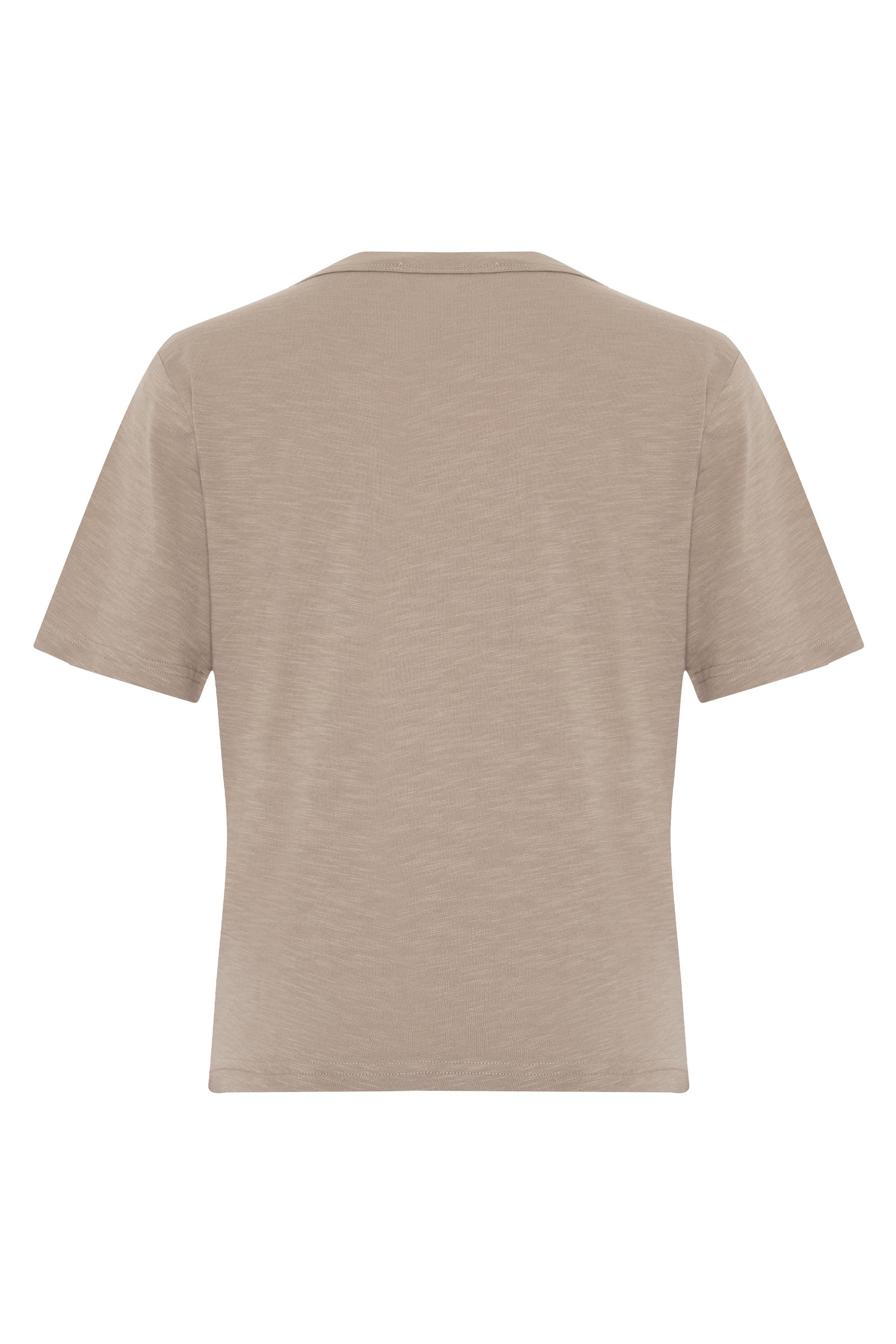 Vizon Bisiklet Yaka Flamlı Kısa Kol Tshirt