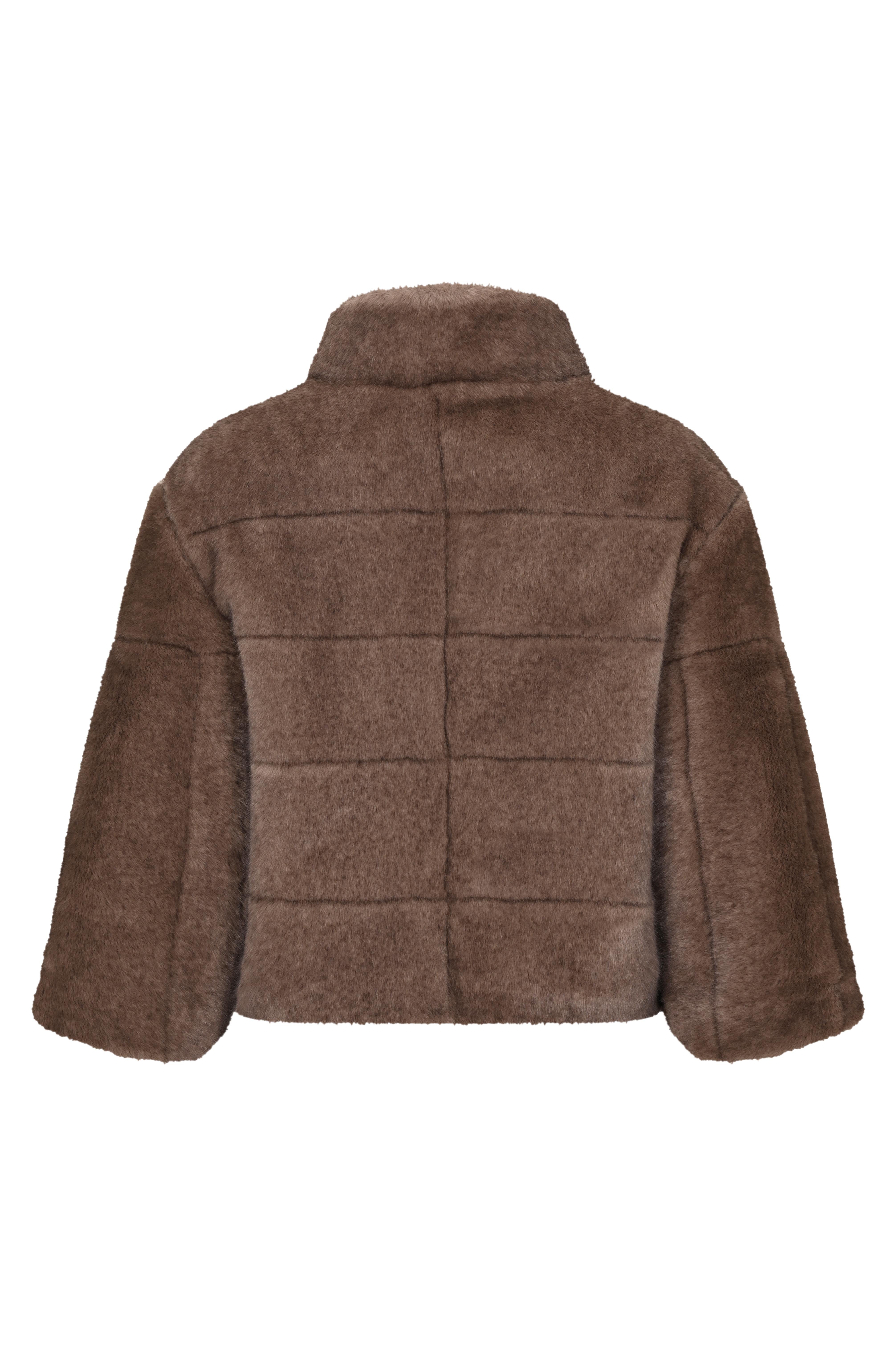 Vizon Dik Yaka Crop Suni Kürk