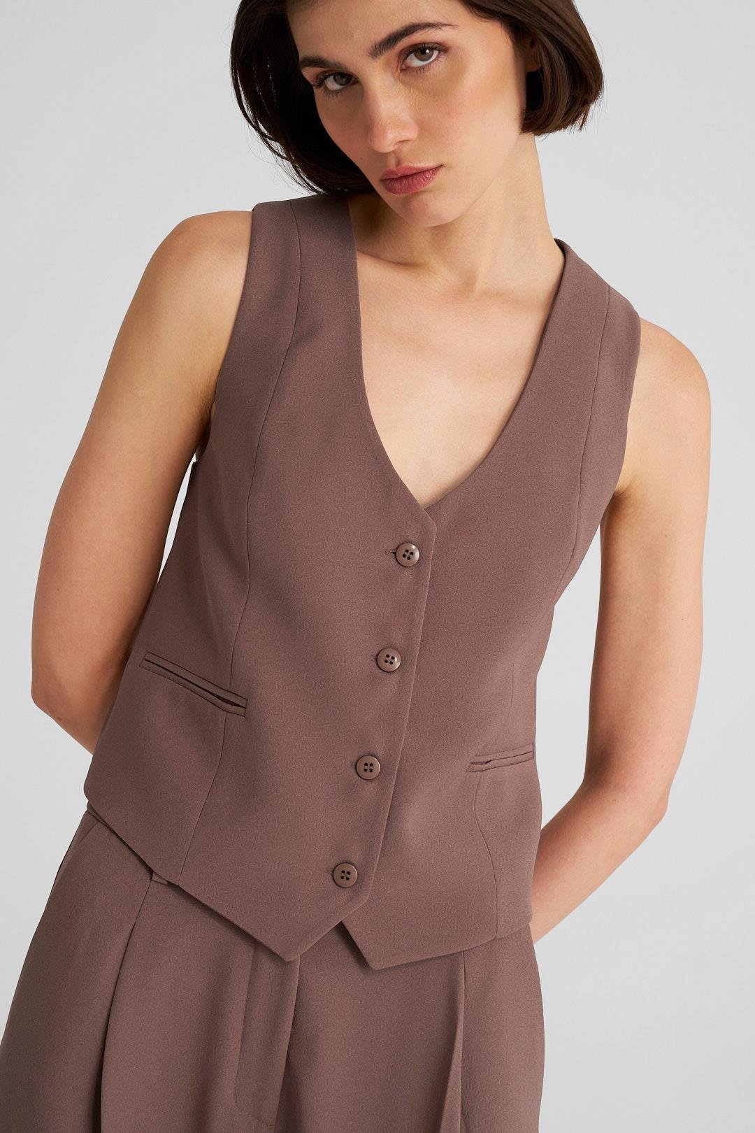 Vizon Duble Paça Krep Bol Pantolon