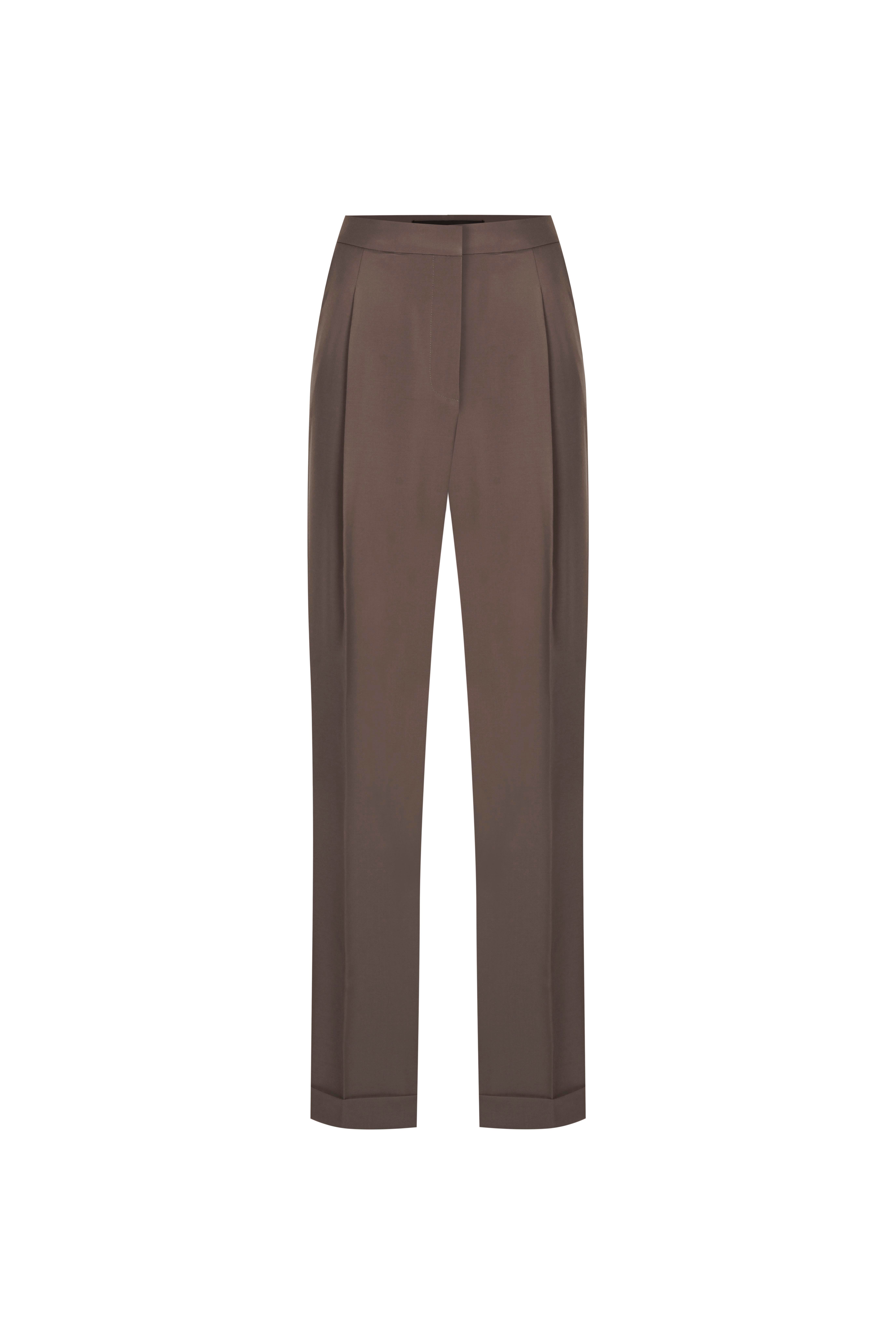 Vizon Duble Paça Yünlü Bol Pantolon