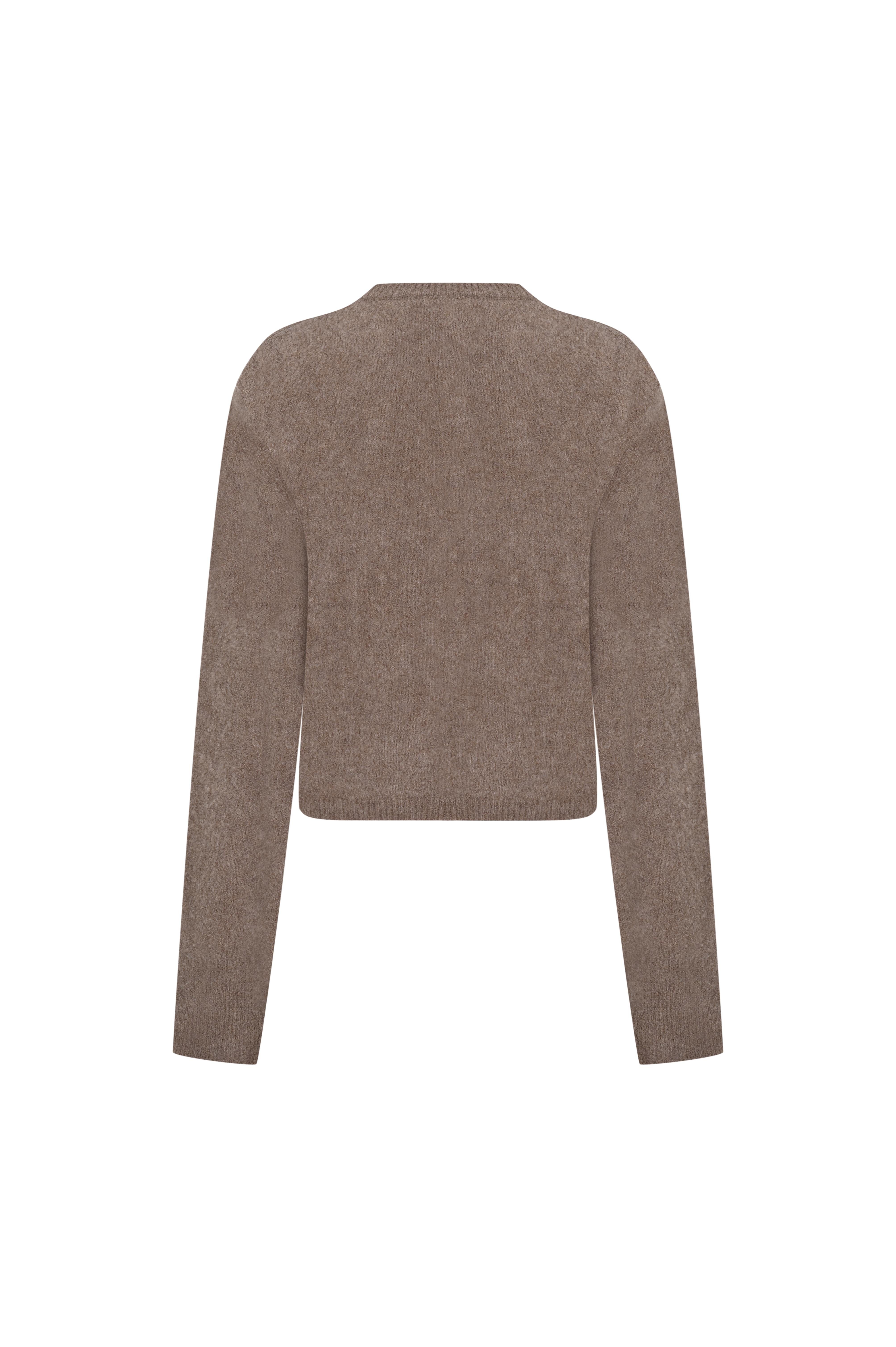 Vizon Kutu Form Bisiklet Yaka Yün Kazak