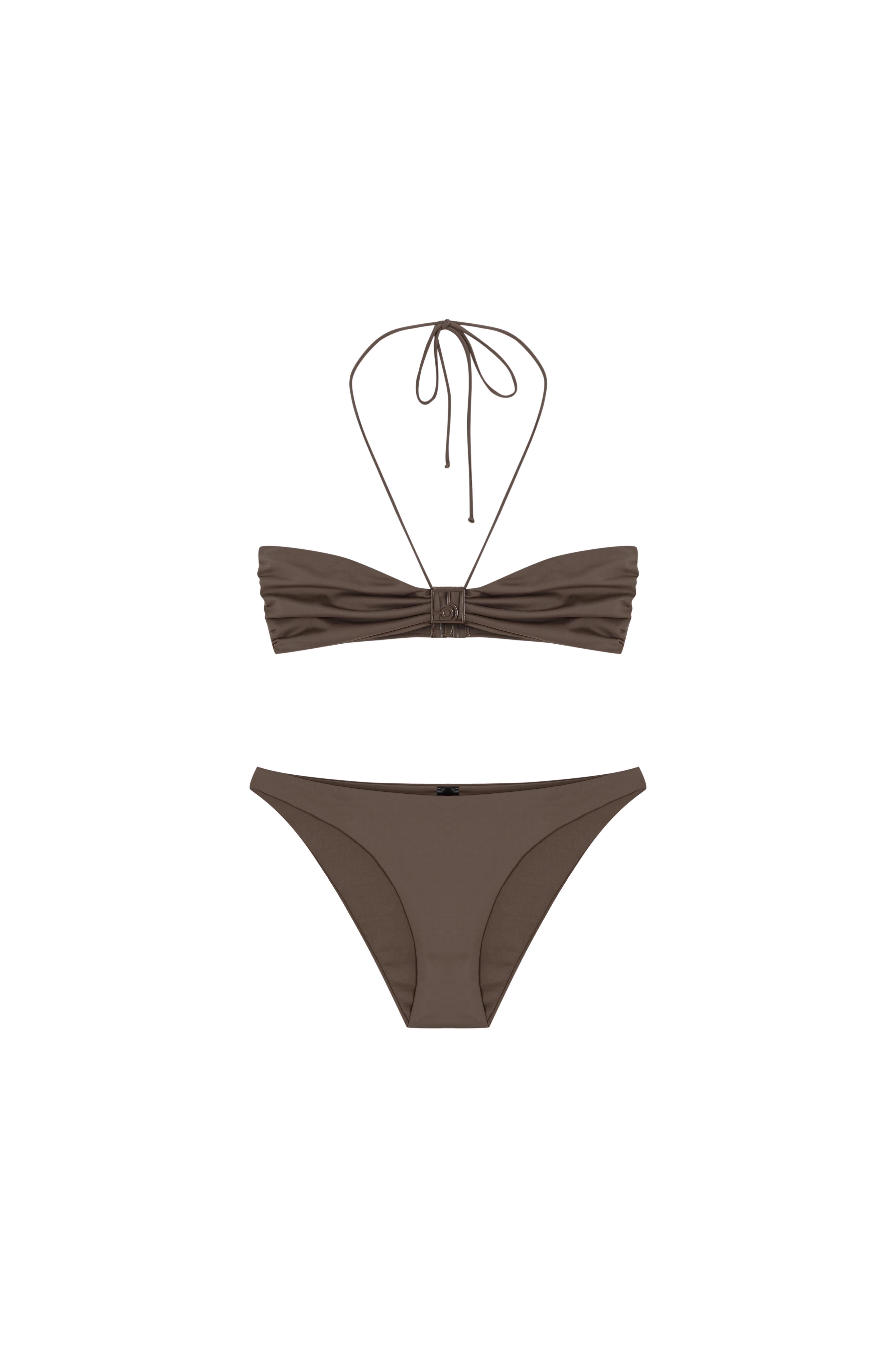 Vizon Logo Aksesuarlı Straplez Bikini