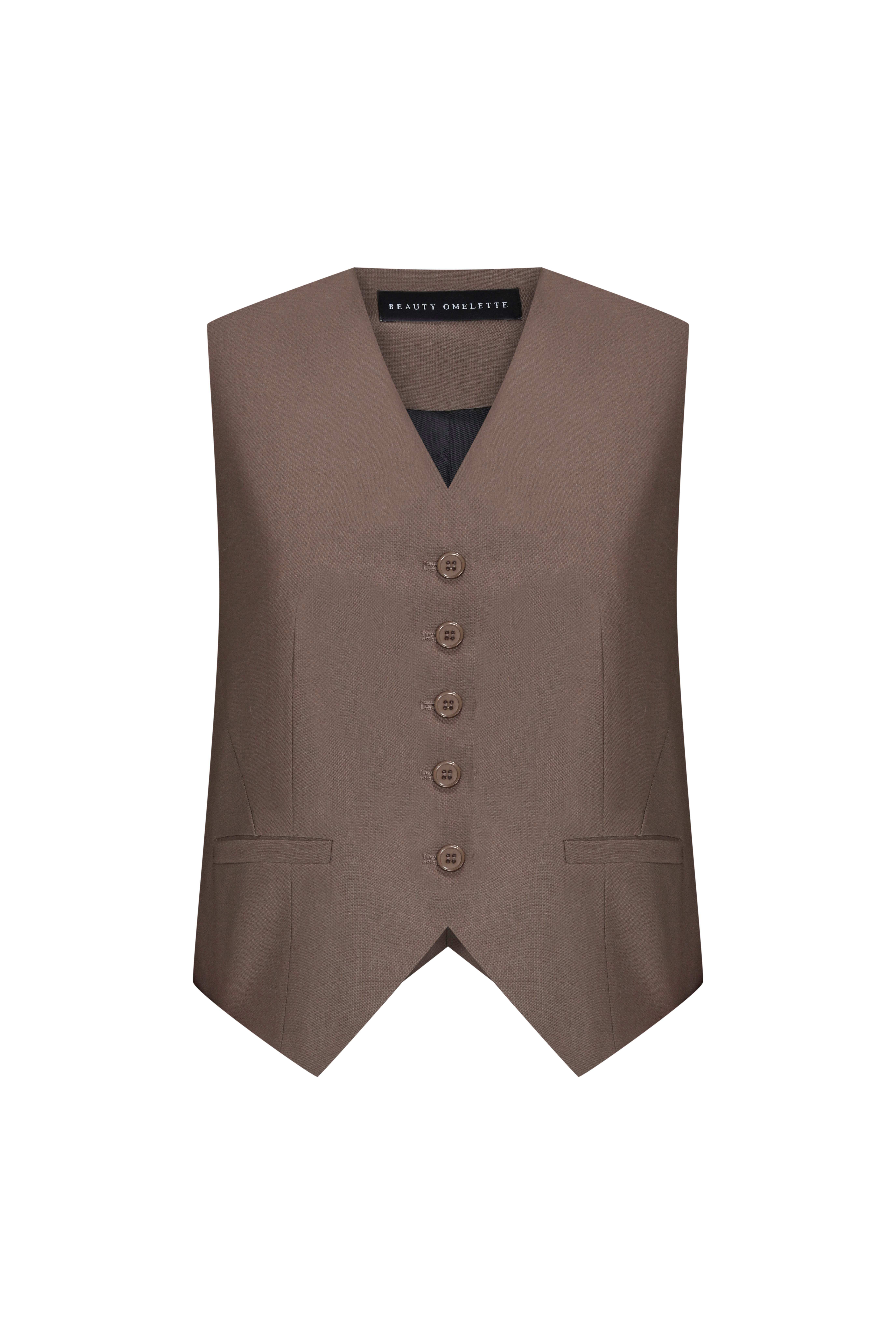 Vizon V Yaka Yünlü Yelek