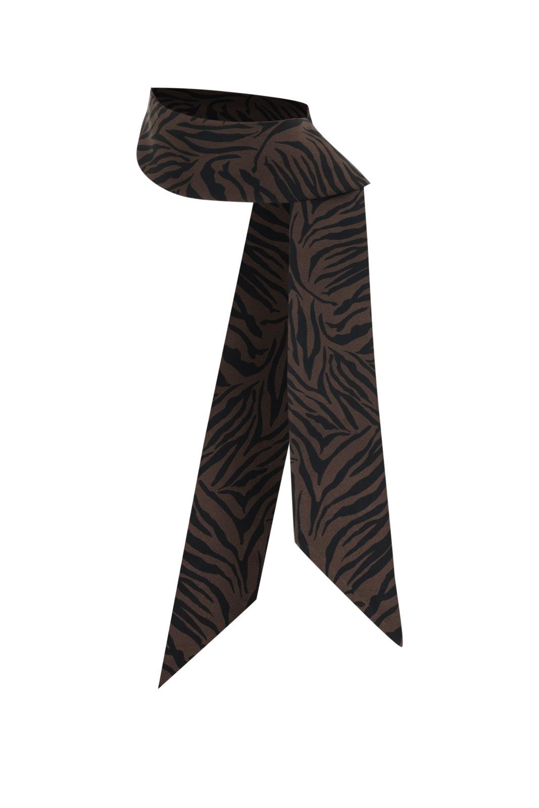 Zebra Desen İnce İpek Fular