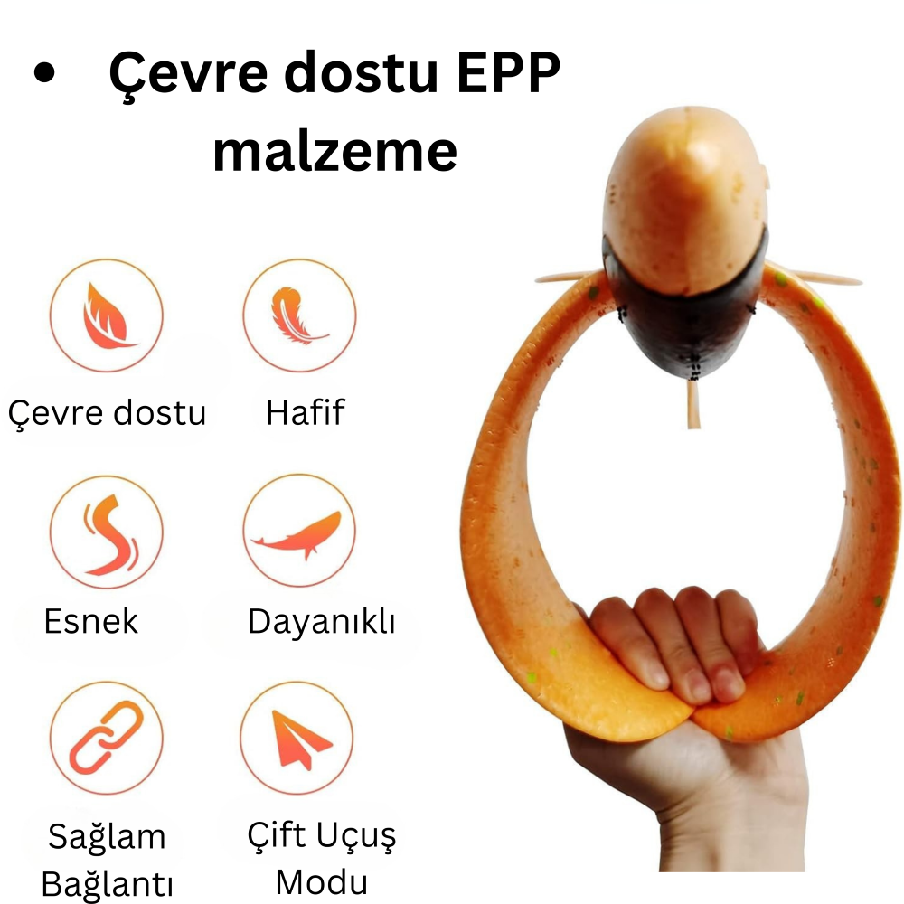 Hafif ve Esnek El Fırlatmalı Kırmızı Renk Uçak