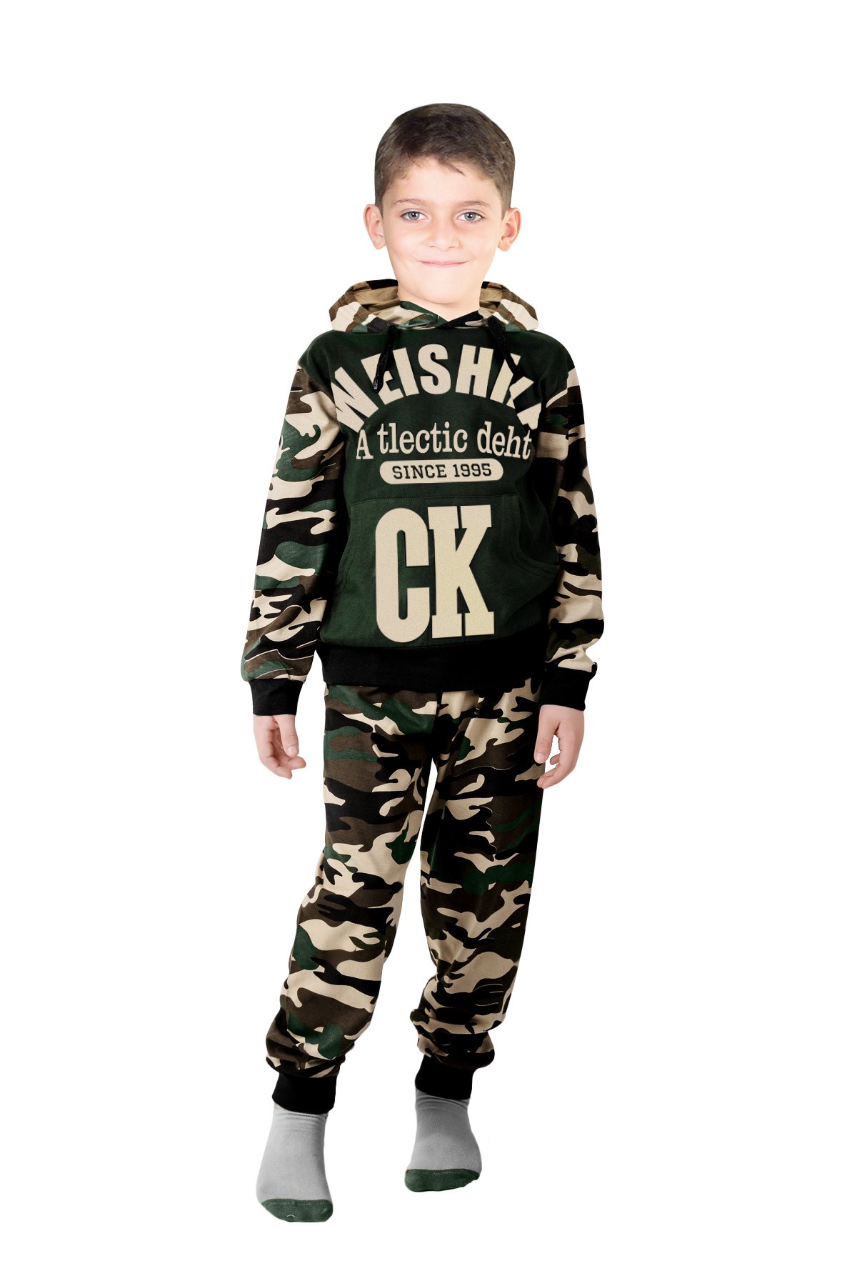 Kamuflaj Desenli Eşofman Mevsimlik Pijama Çocuk Takım