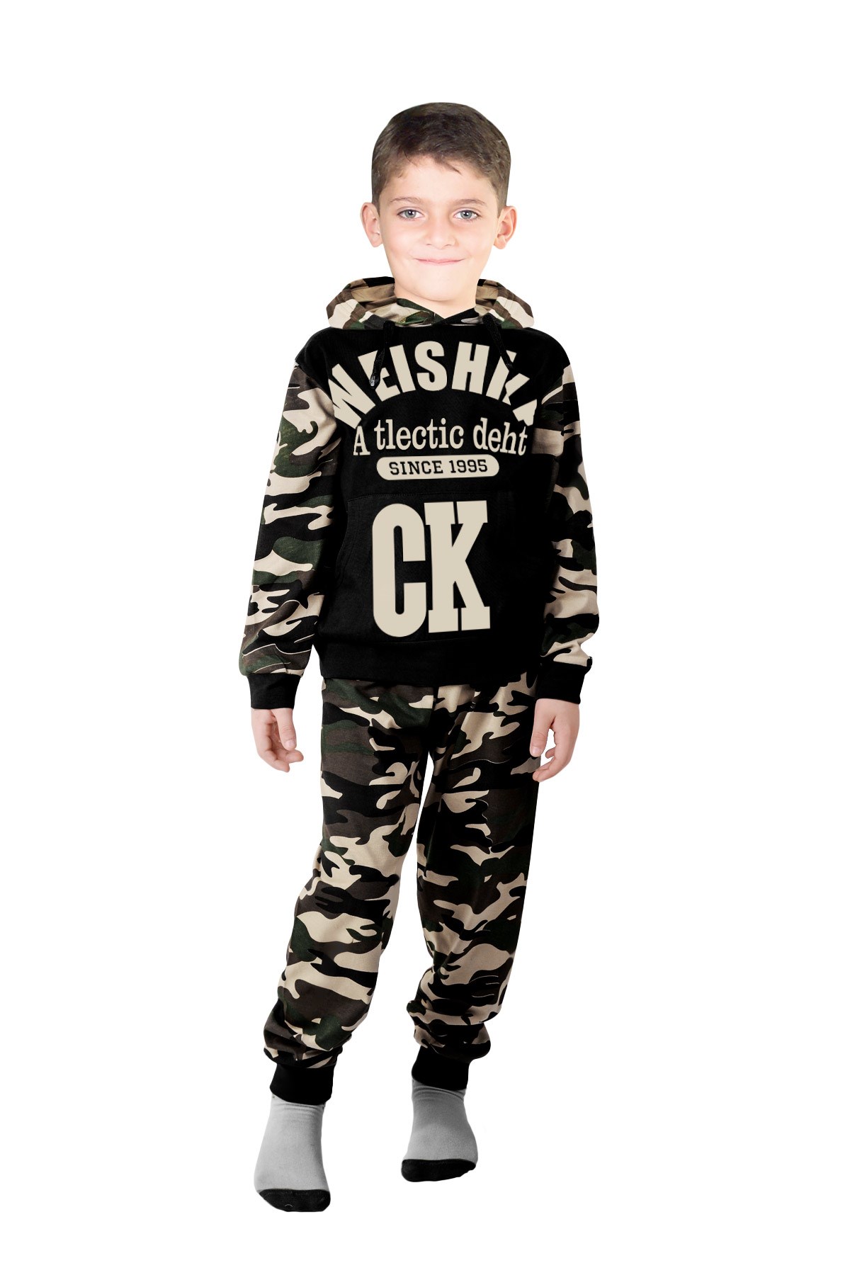 Kamuflaj Desenli Eşofman Mevsimlik Pijama Çocuk Takım