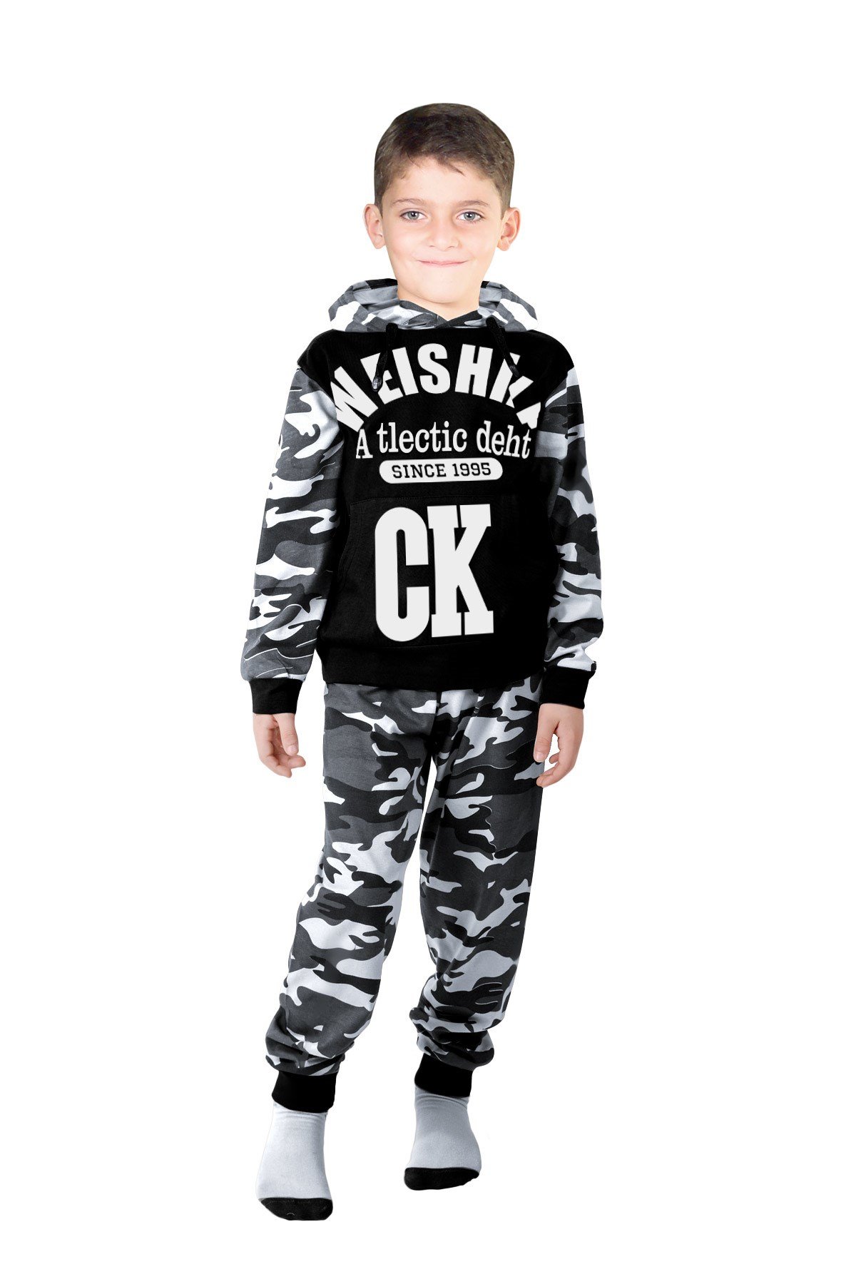Kamuflaj Desenli Eşofman Mevsimlik Pijama Çocuk Takım