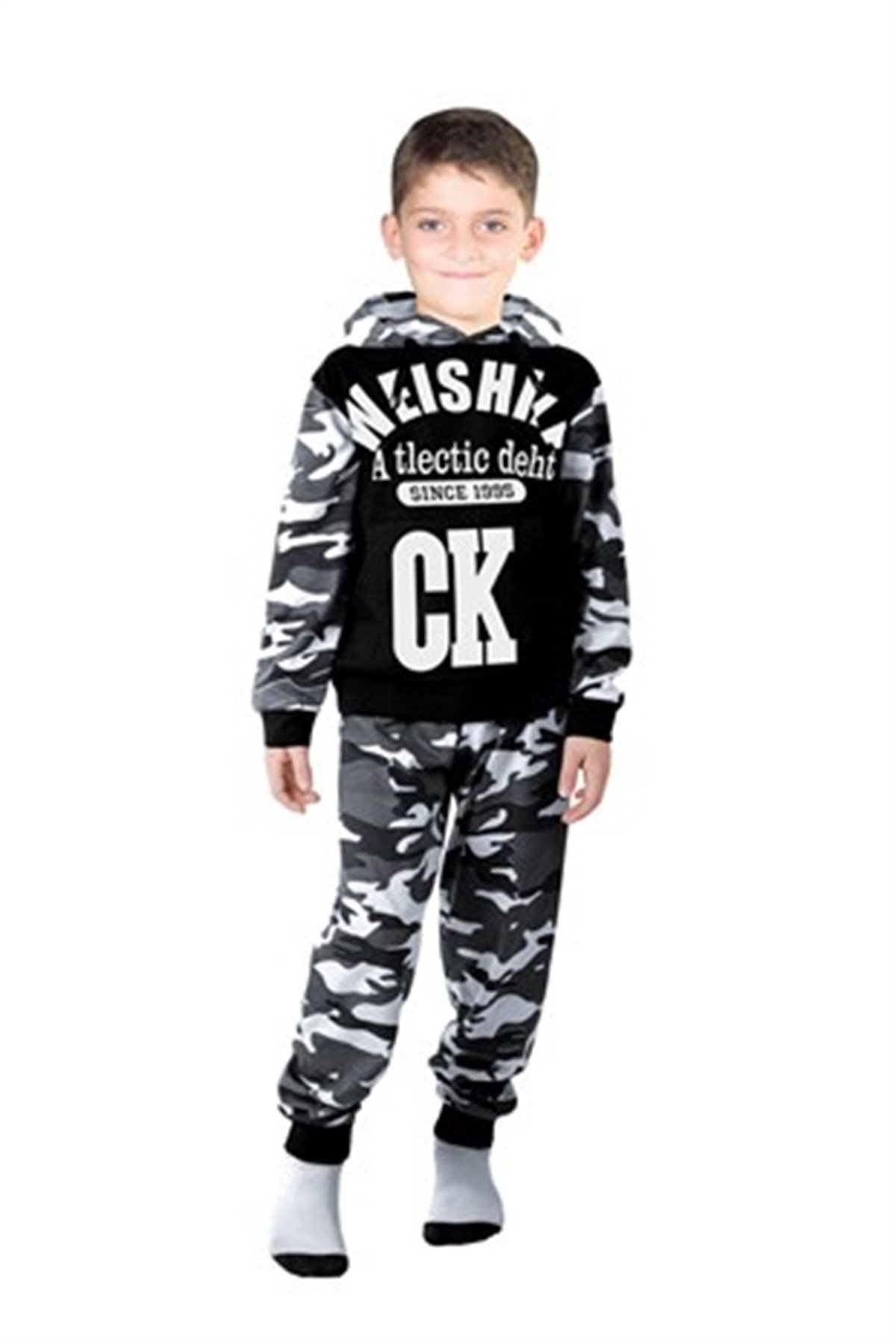 Kamuflaj Desenli Eşofman Mevsimlik Pijama Çocuk Takım