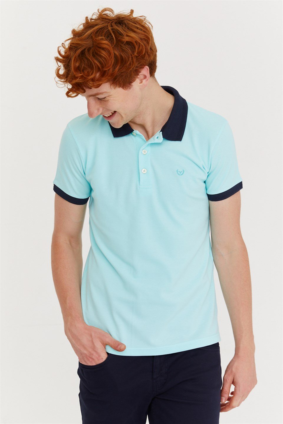  Morven Erkek Açık Yeşil Basic Polo Yaka Cepsiz Dynamik Fit Rahat Kesim T-Shirt