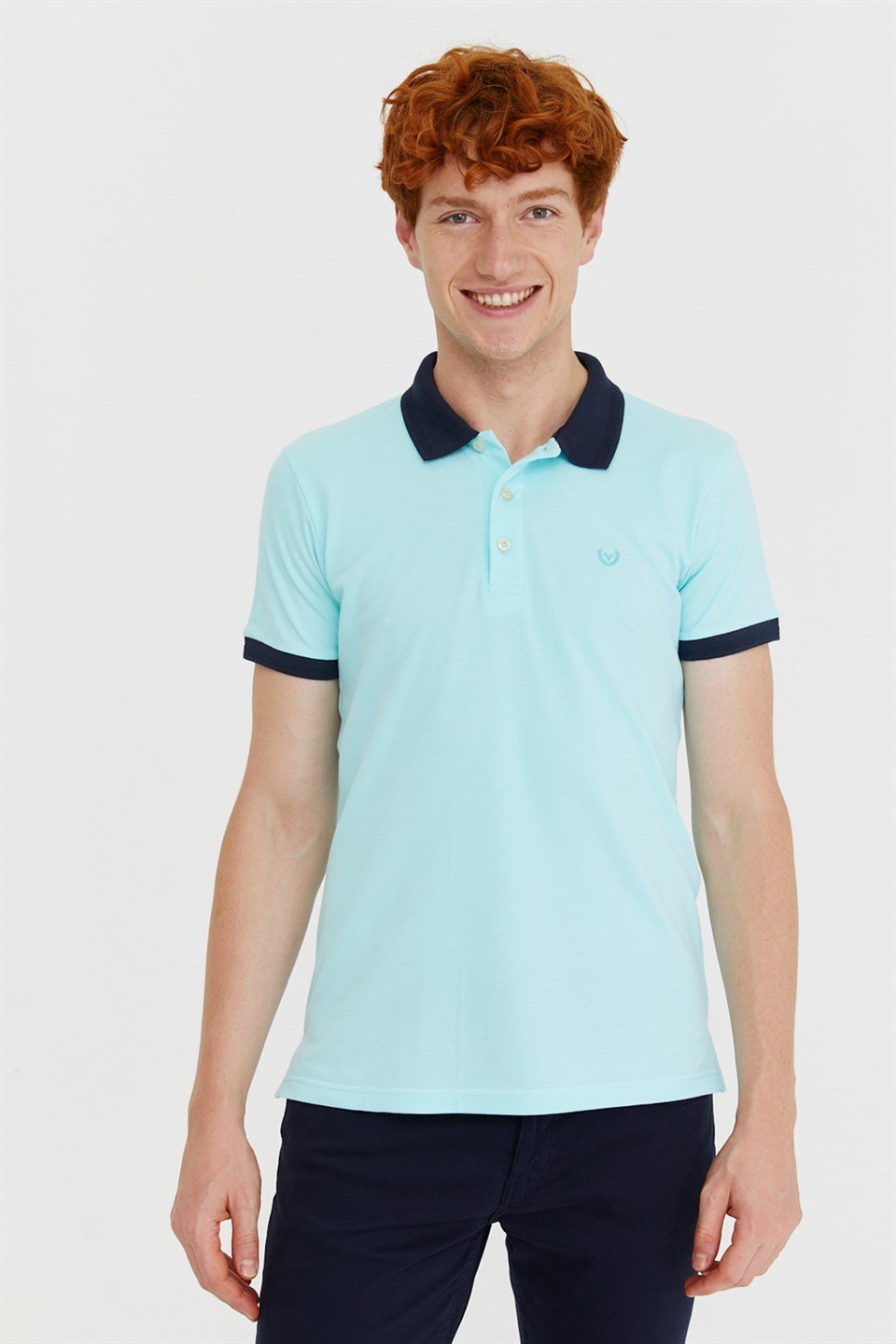  Morven Erkek Açık Yeşil Basic Polo Yaka Cepsiz Dynamik Fit Rahat Kesim T-Shirt