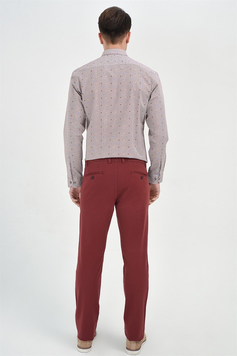  Morven Erkek Bordo Piefti Dinamik Fit Pantolon