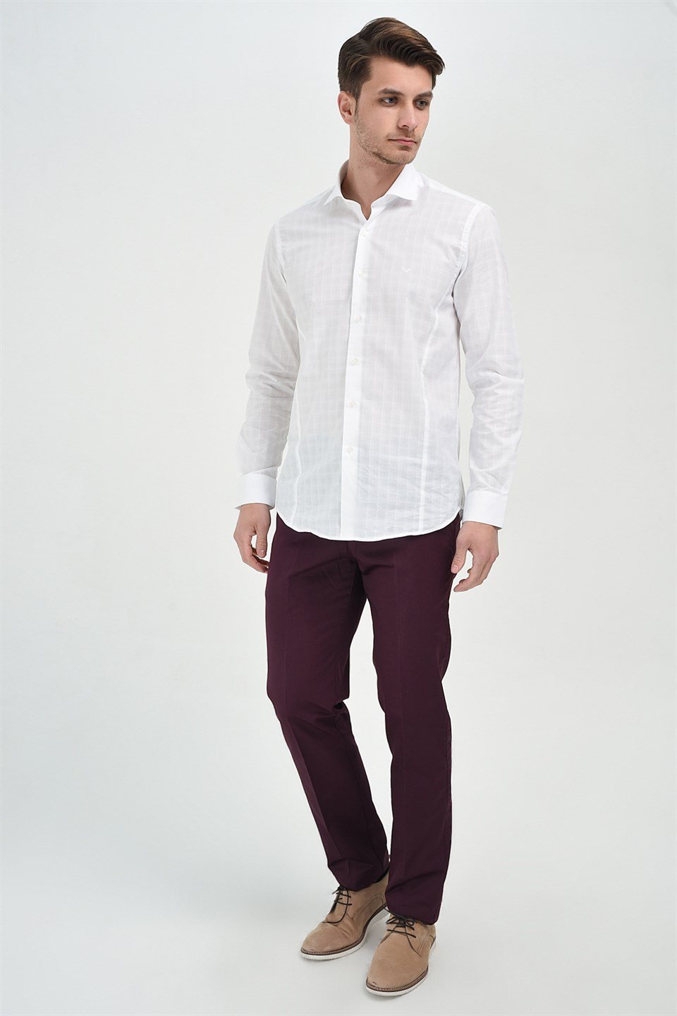  Morven Erkek Bordo Prado Dinamik Fit Pantolon