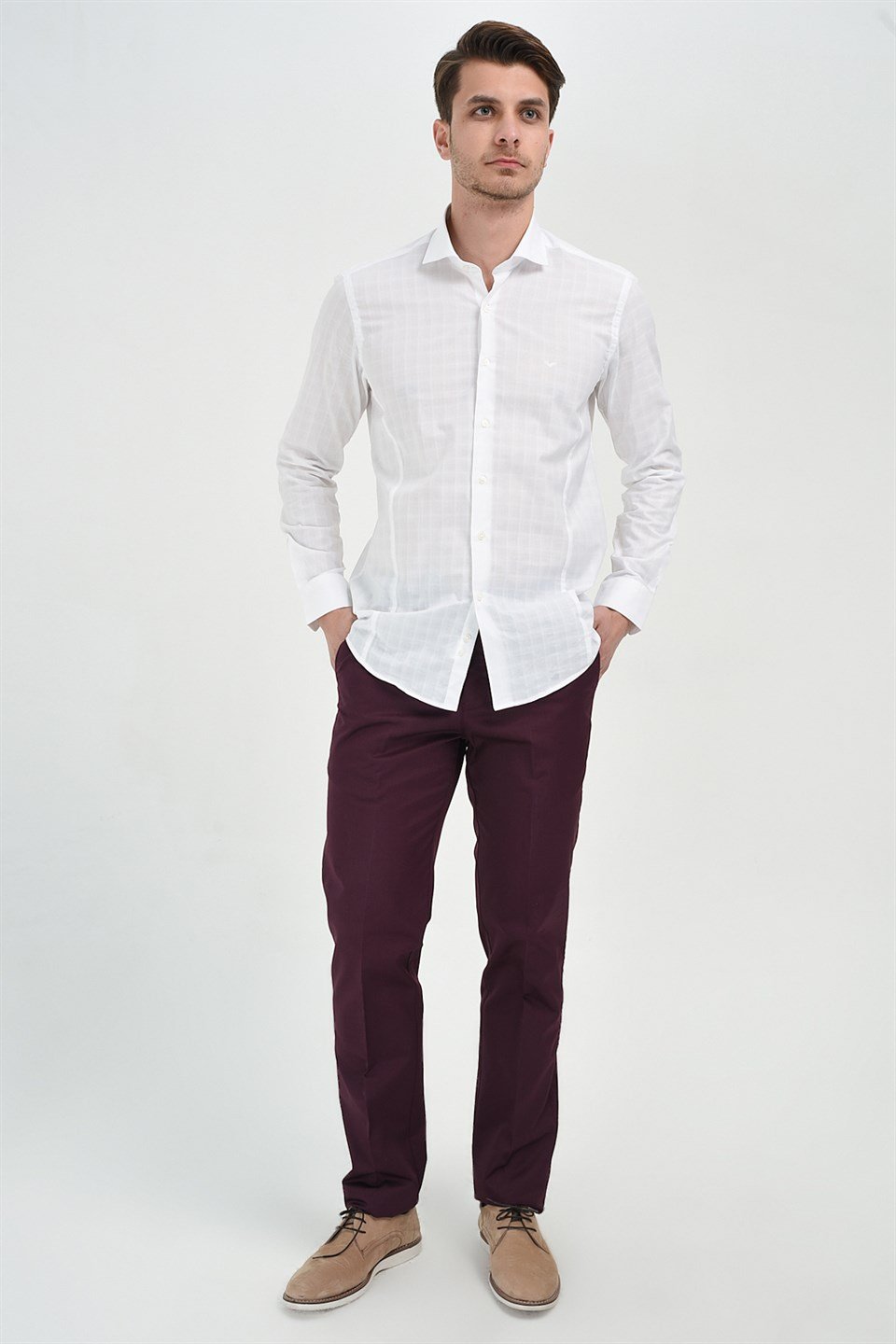  Morven Erkek Bordo Prado Dinamik Fit Pantolon