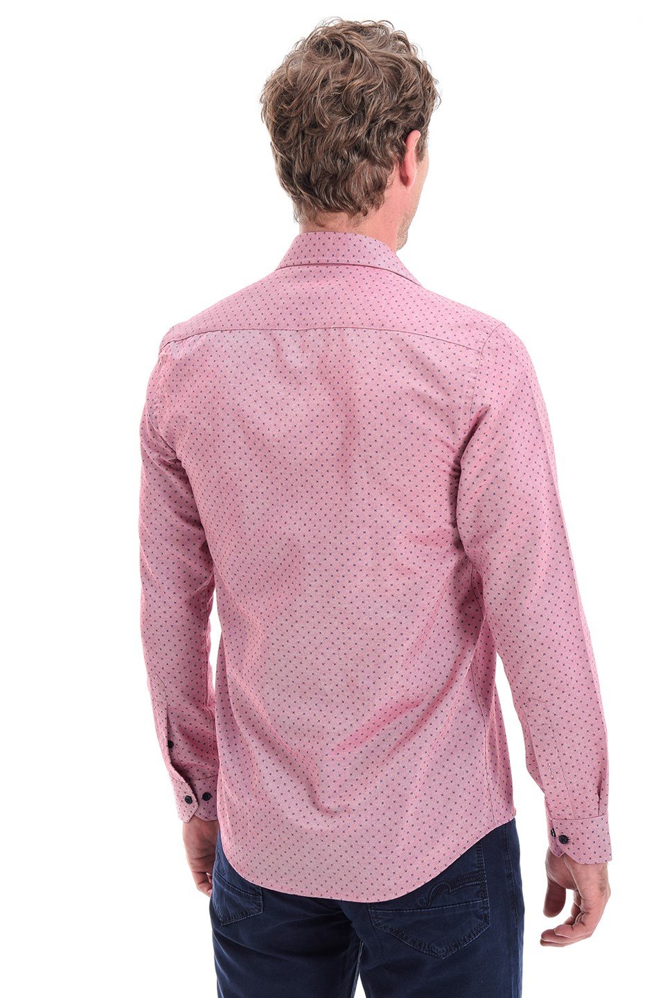  Morven Erkek Bordo Saldera Ekstra Slim Fit Çok Dar Sert Yaka Düz Uzun Kollu Gömlek