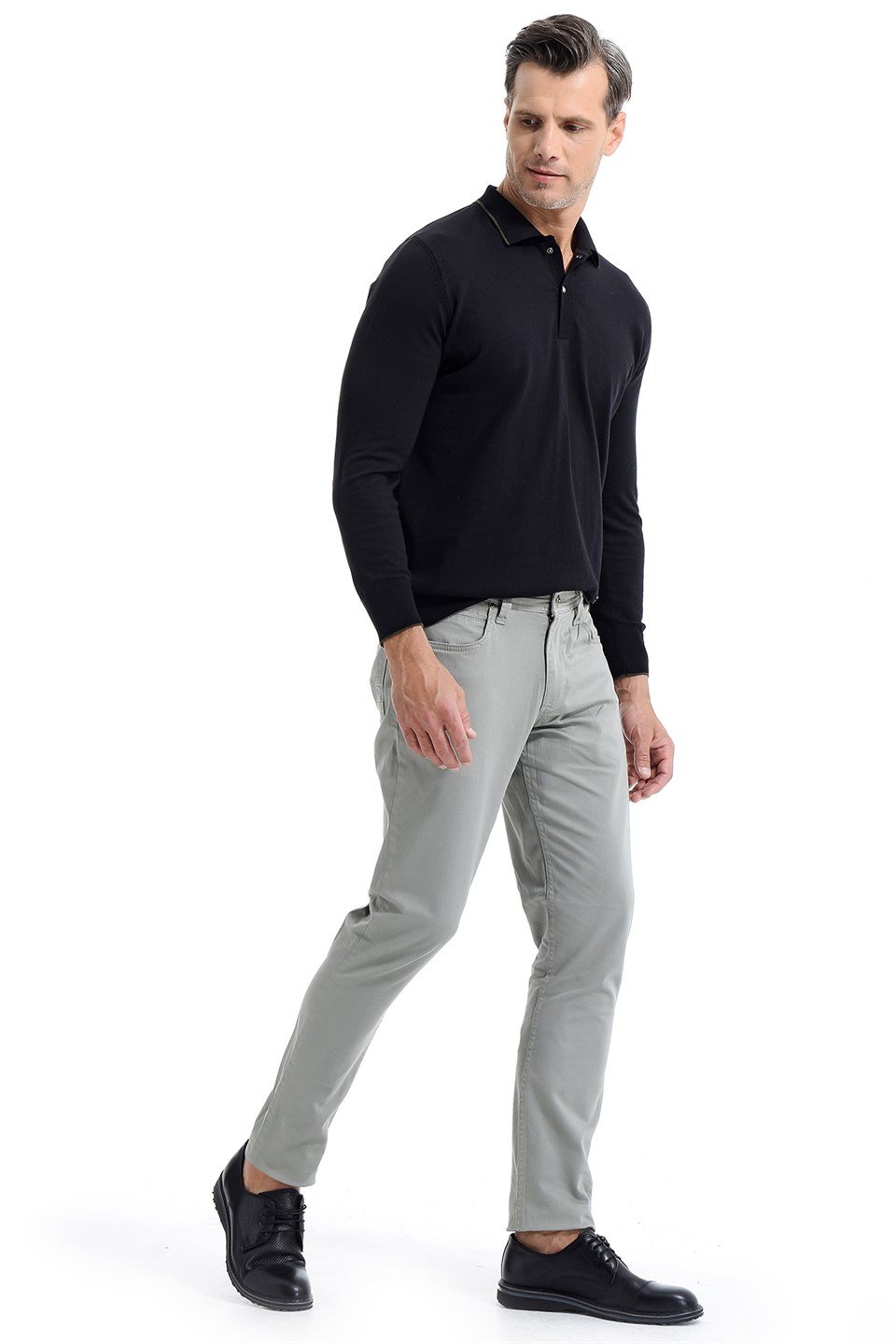 Morven Erkek Çağla Yeşili Miami Pamuklu Dynamic Fit Rahat Kesim 5 Cep Keten Pantolon