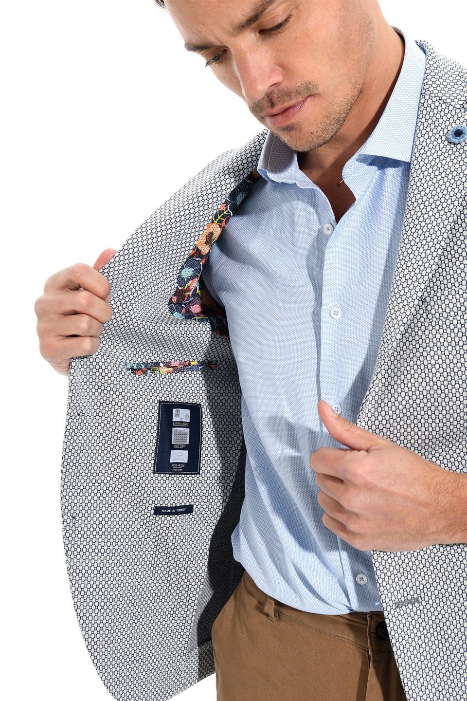  Morven Erkek Cotton Trend Slim Fit Ceket Lacivert