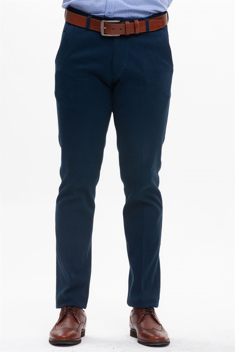  Morven Erkek Eyfel Slim Fit Pantolon Petrol Mavisi