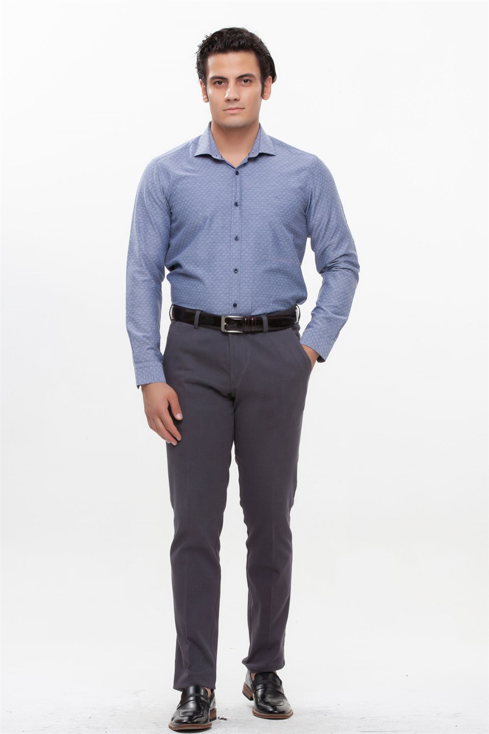  Morven Erkek Eyfel Slim Fit Pantolon Füme