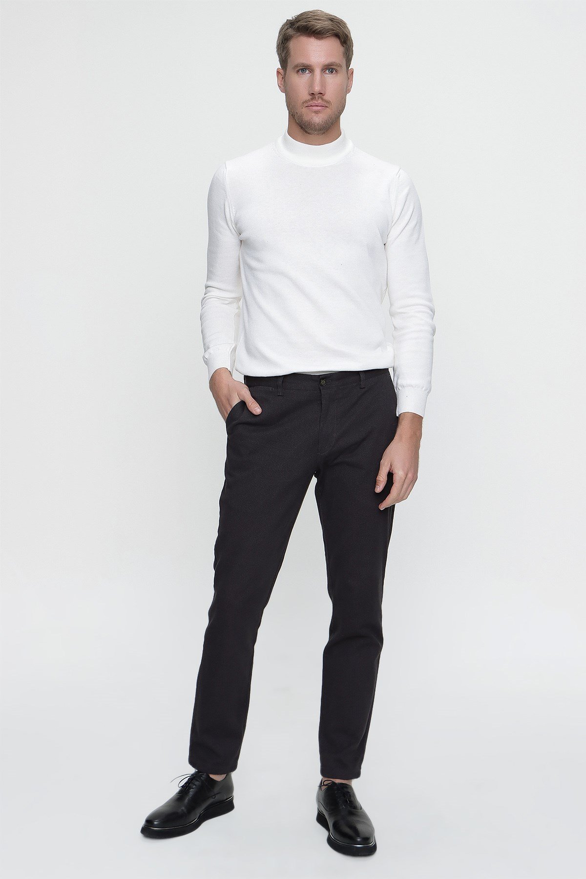  Morven Erkek Füme Palermo Pamuklu Slim Fit Yan Cep Keten Pantolon