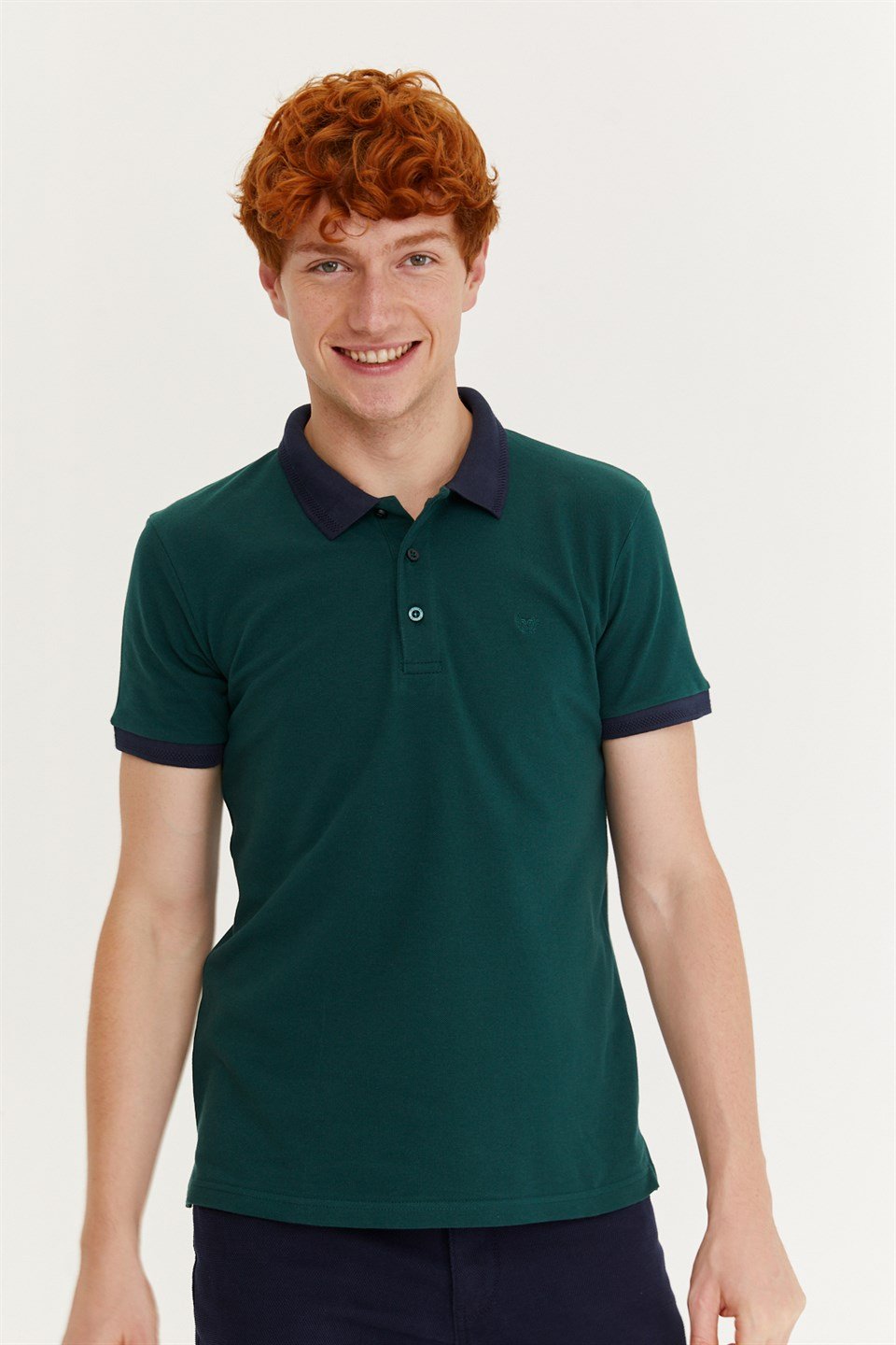  Morven Erkek Haki Basic Polo Yaka Cepsiz Dynamik Fit Rahat Kesim T-Shirt