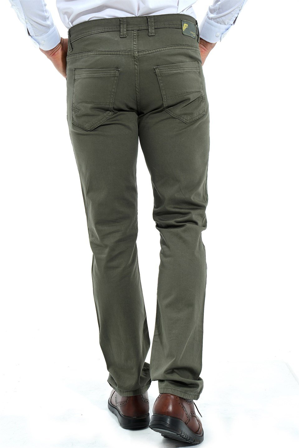  Morven Erkek Haki Leyton Pamuklu Dynamic Fit Rahat Kesim 5 Cep Keten Pantolon