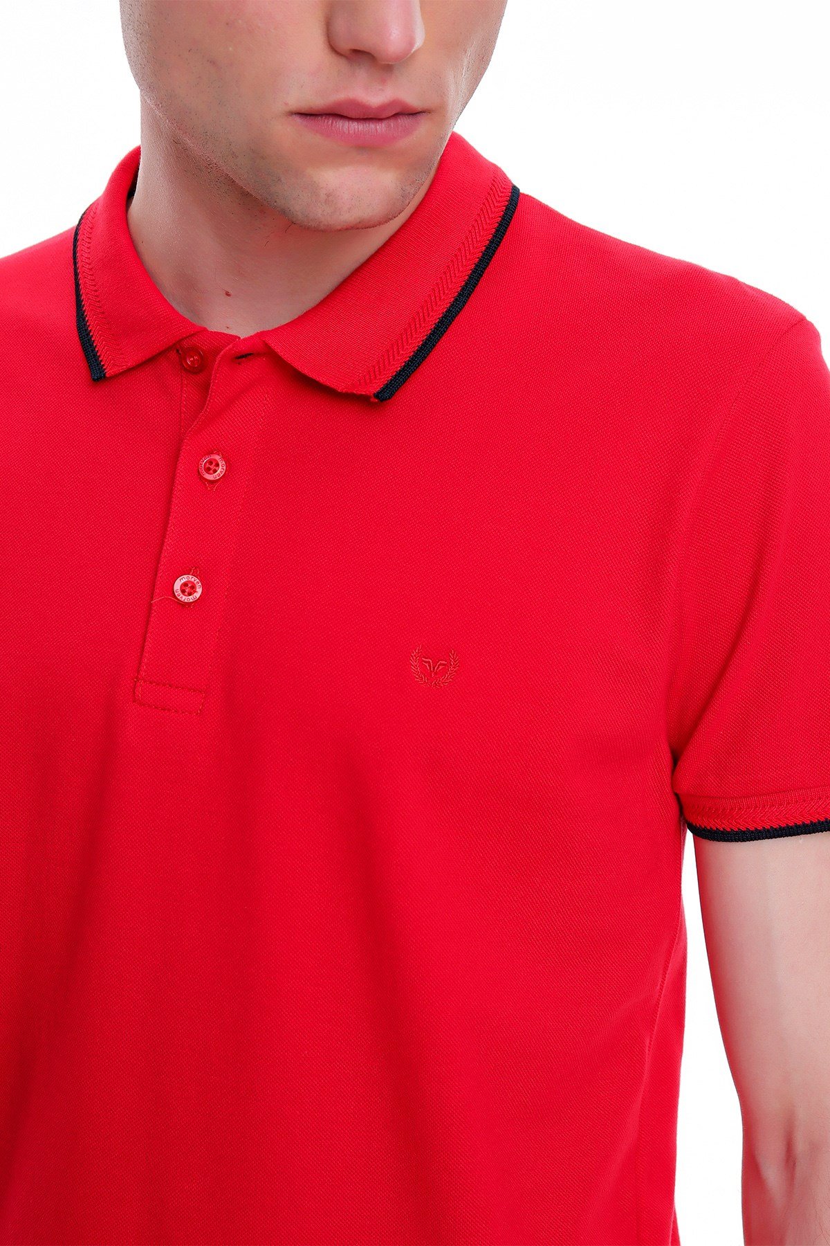  Morven Erkek Kırmızı Basic Polo Yaka Cepsiz Dynamic Fit Rahat Kalıp T-Shirt