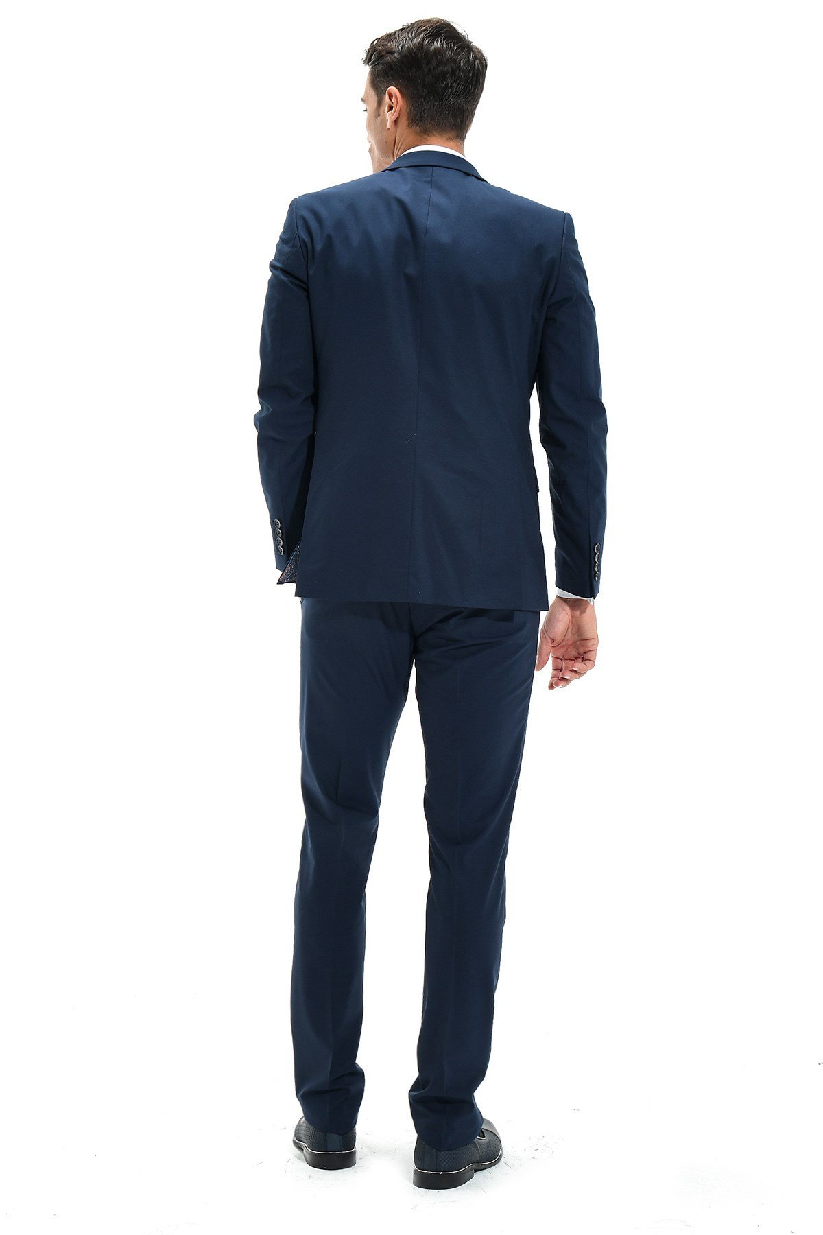  Morven Erkek Lacivert Basic Düz  Regular Fit Geniş Kesim 6 Drop Takım Elbise