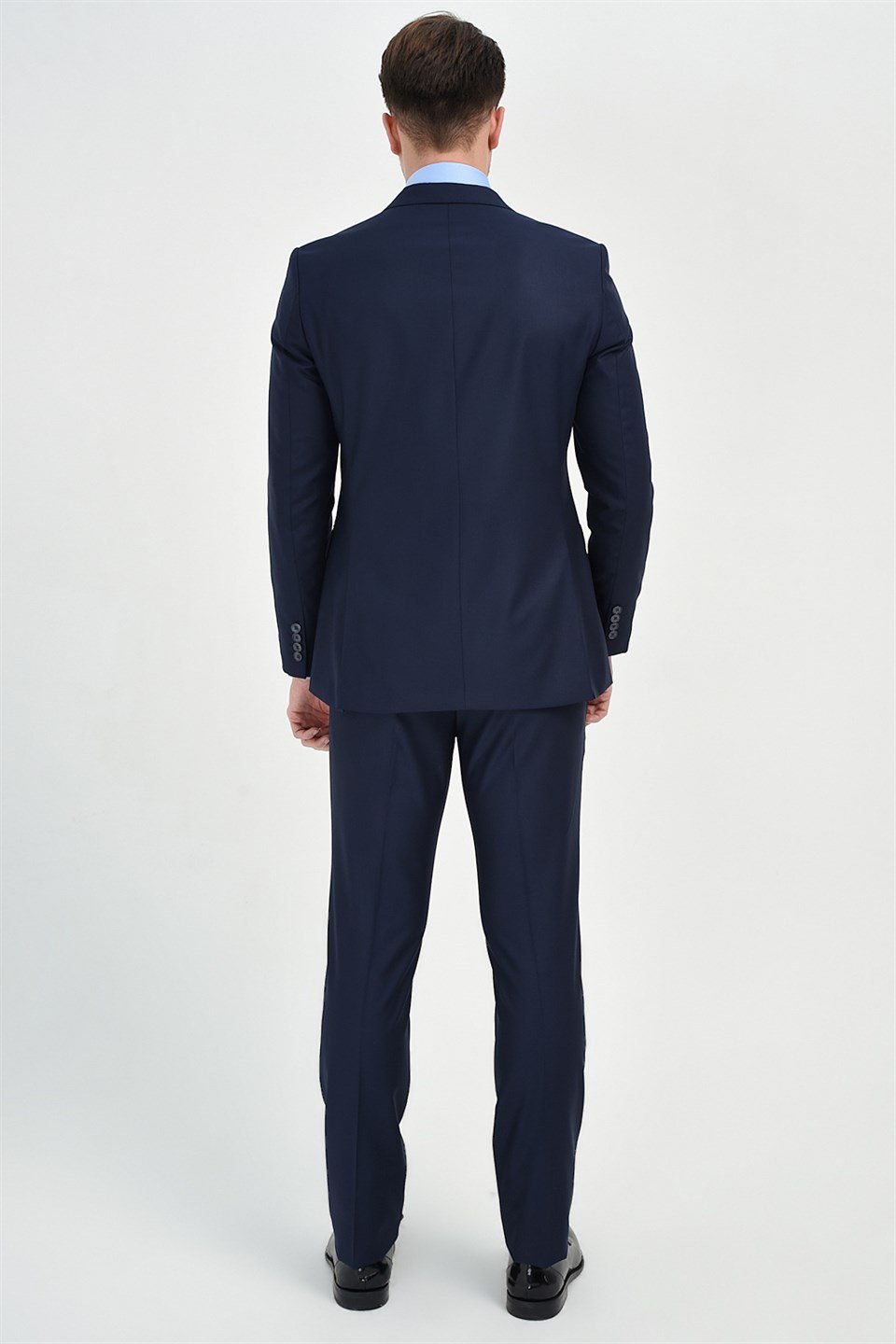  Morven Erkek Lacivert Basic Düz Slim Fit Dar Kesim 6 Drop Takım Elbise