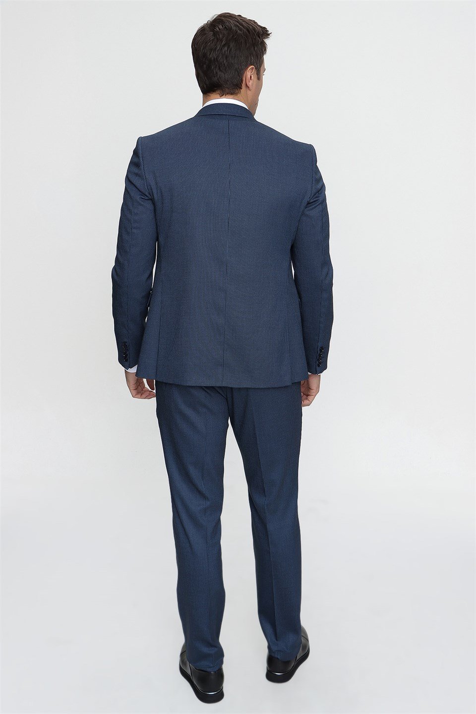  Morven Erkek Lacivert Darwin Yelekli Slim Fit Dar Kesim 6 Drop Takım Elbise