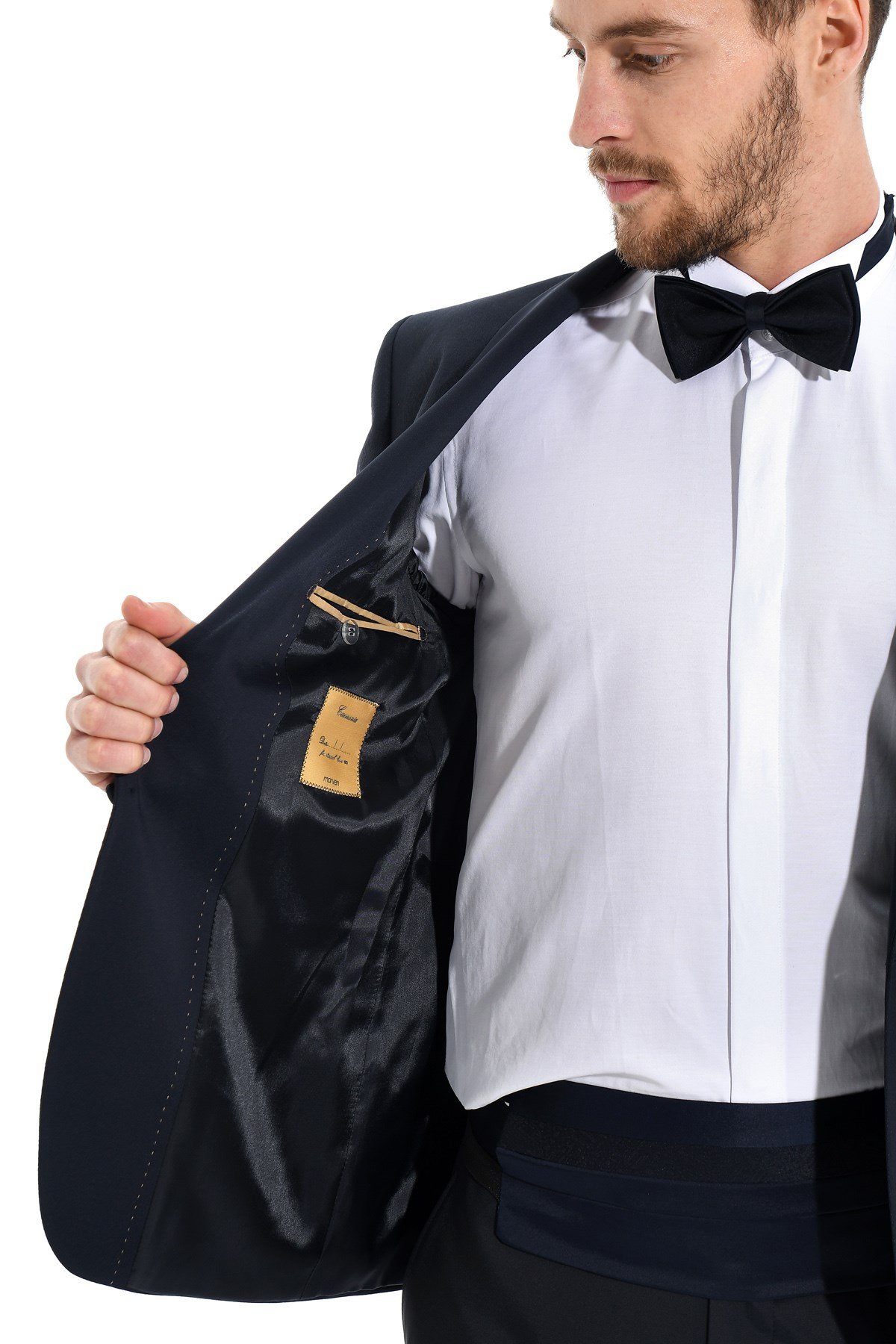  Morven Erkek Lacivert Marsilya Slimfit Jakarlı Smokin
