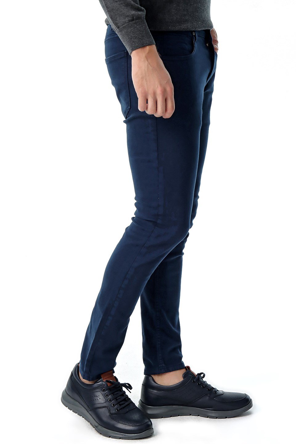  Morven Erkek Lacivert Nirvana Pamuklu Dynamic Fit Rahat Kesim 5 Cep Keten Pantolon