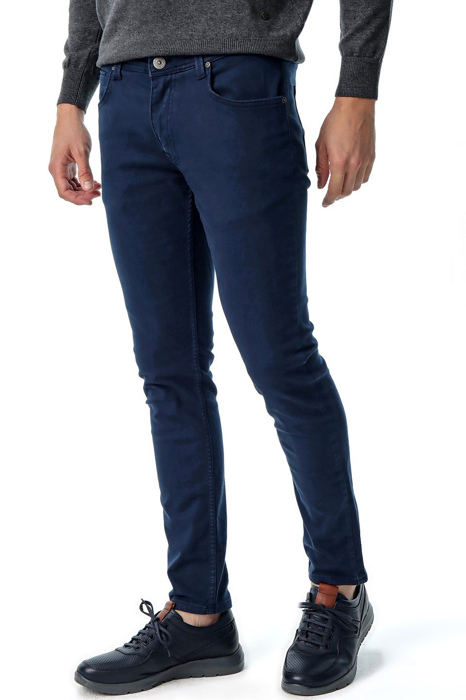  Morven Erkek Lacivert Nirvana Pamuklu Dynamic Fit Rahat Kesim 5 Cep Keten Pantolon