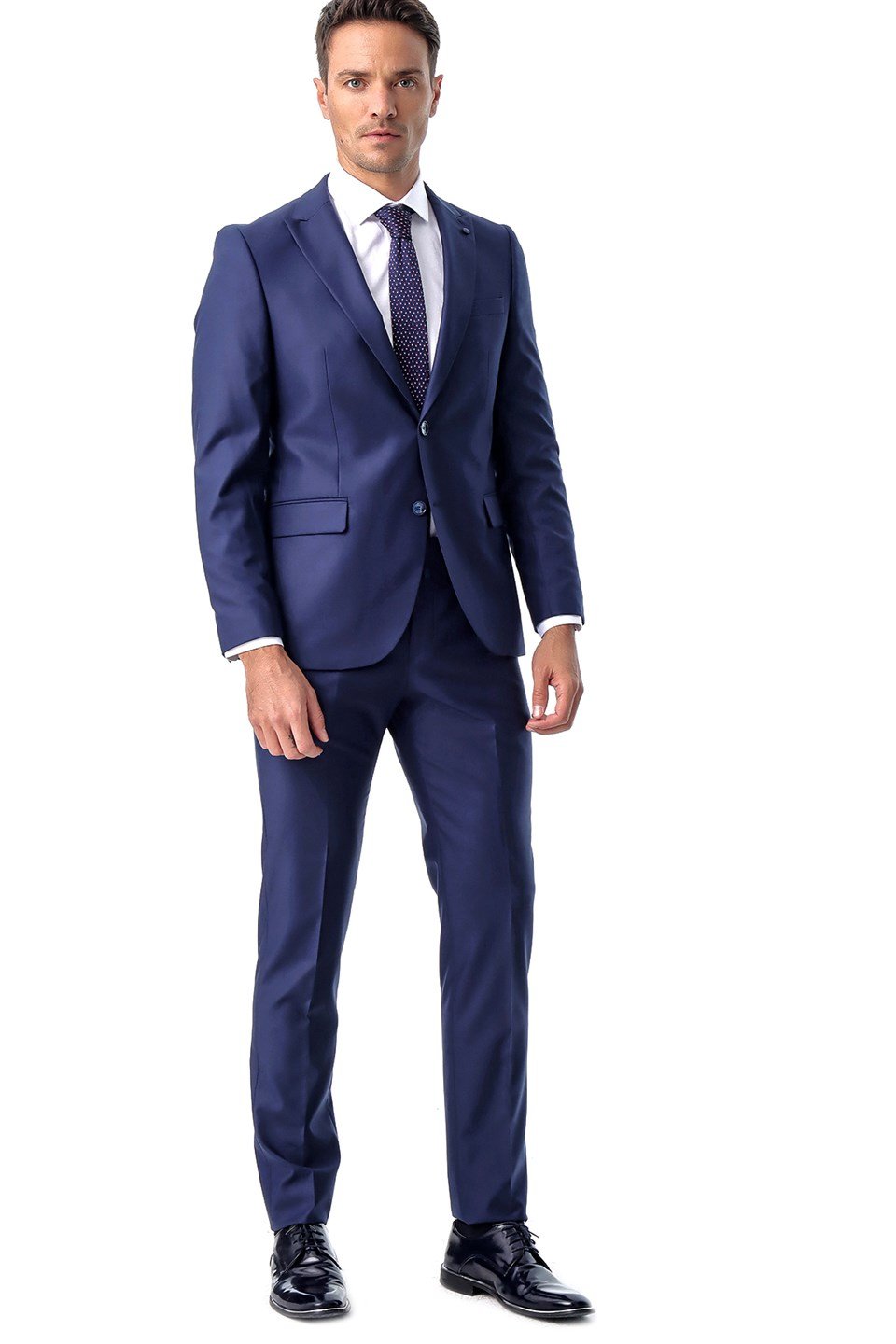  Morven Erkek Marine Basic Düz Slim Fit Dar Kesim 6 Drop Takım Elbise