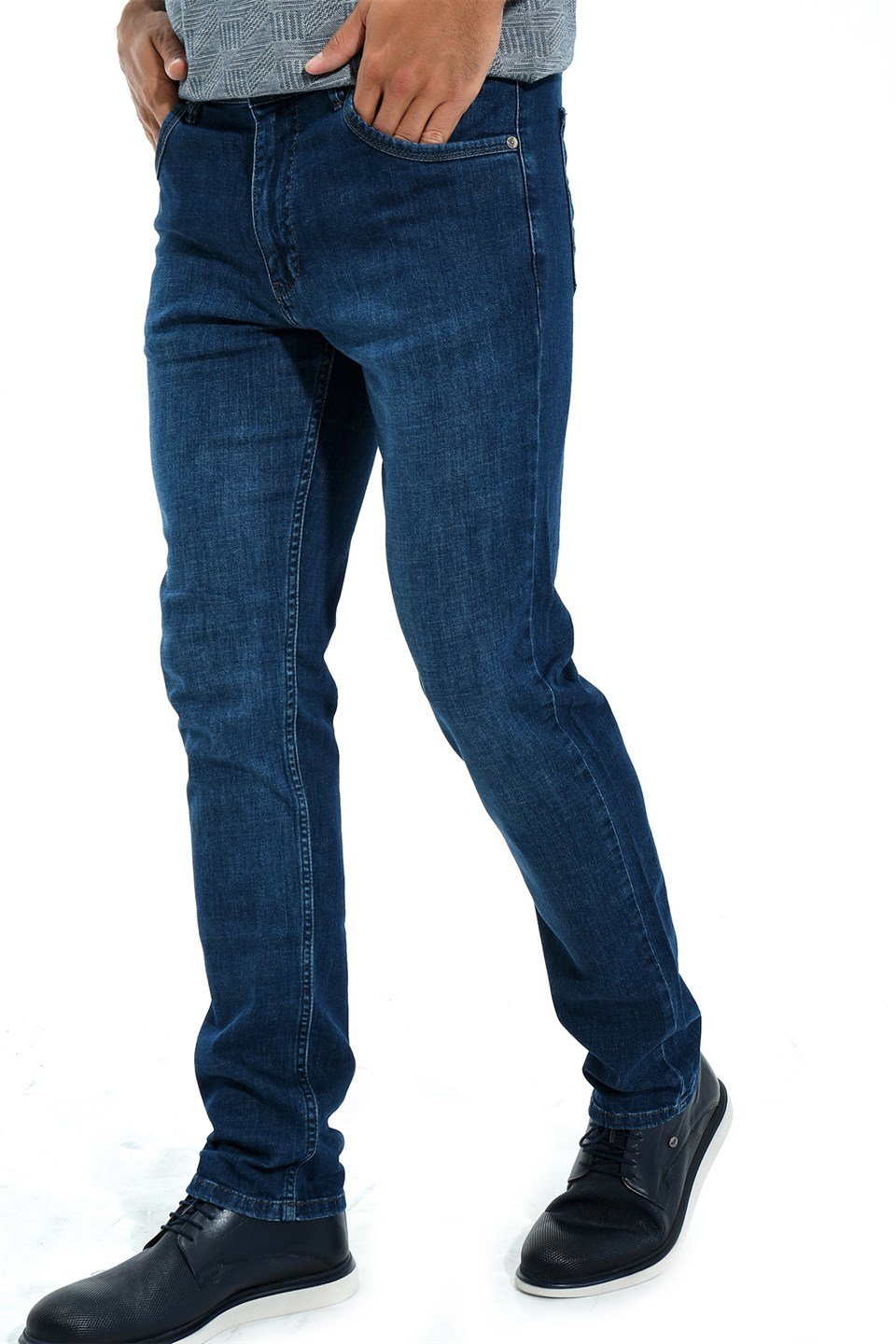  Morven Erkek Marine Bolero Pamuklu Dynamic Fit Rahat Kesim 5 Cep Kot Pantolon