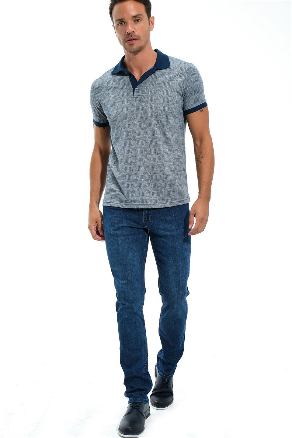  Morven Erkek Marine Bolero Pamuklu Dynamic Fit Rahat Kesim 5 Cep Kot Pantolon
