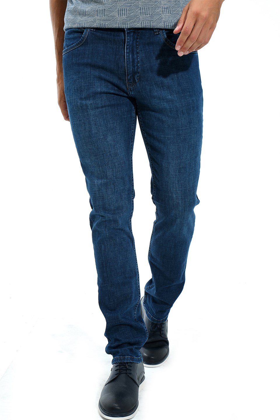  Morven Erkek Marine Bolero Pamuklu Dynamic Fit Rahat Kesim 5 Cep Kot Pantolon