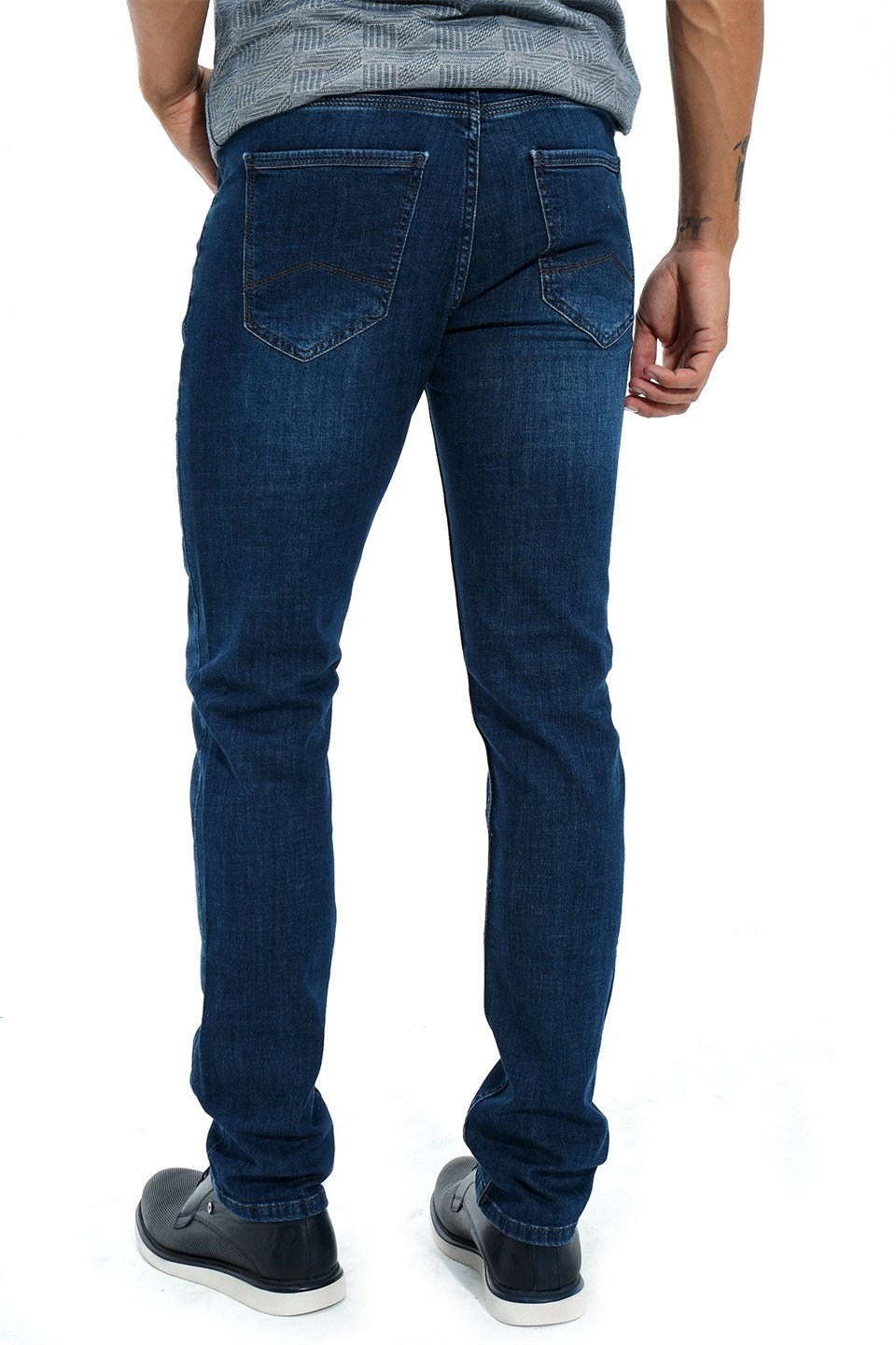  Morven Erkek Marine Bolero Pamuklu Dynamic Fit Rahat Kesim 5 Cep Kot Pantolon
