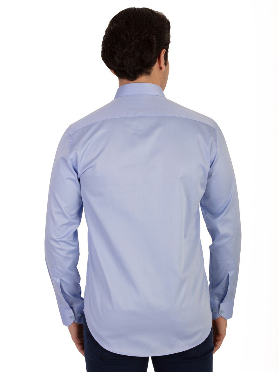 Morven Erkek Mavi Agrive Slim Fit Uzun Kollu Gömlek
