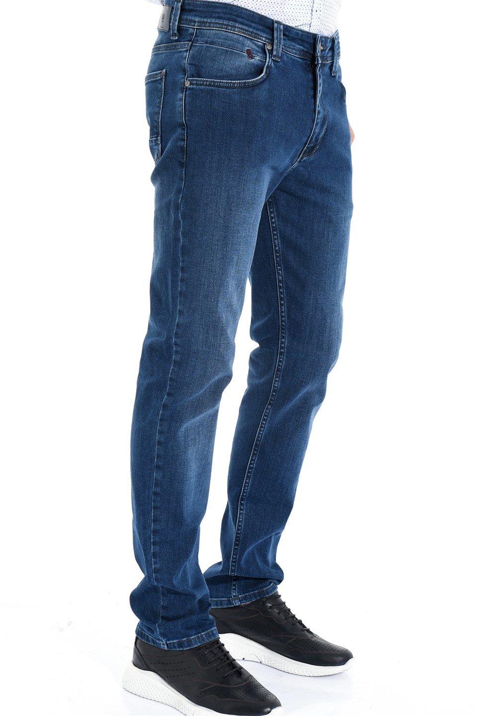  Morven Erkek Mavi Coron Pamuklu Dynamic Fit Rahat Kesim 5 Cep Kot Pantolon