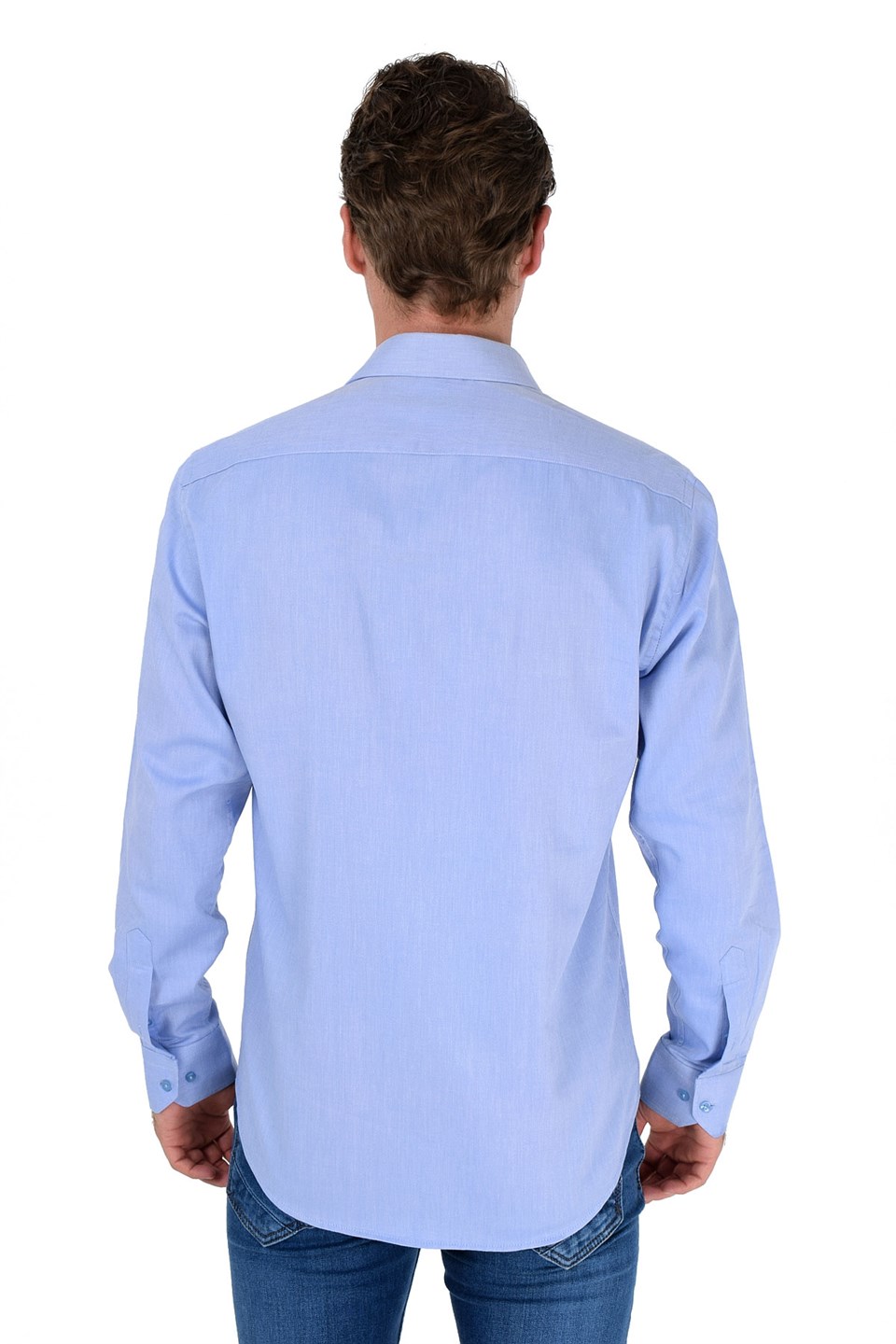  Morven Erkek Oxford Slim Fit Uzun Kol Gömlek Mavi