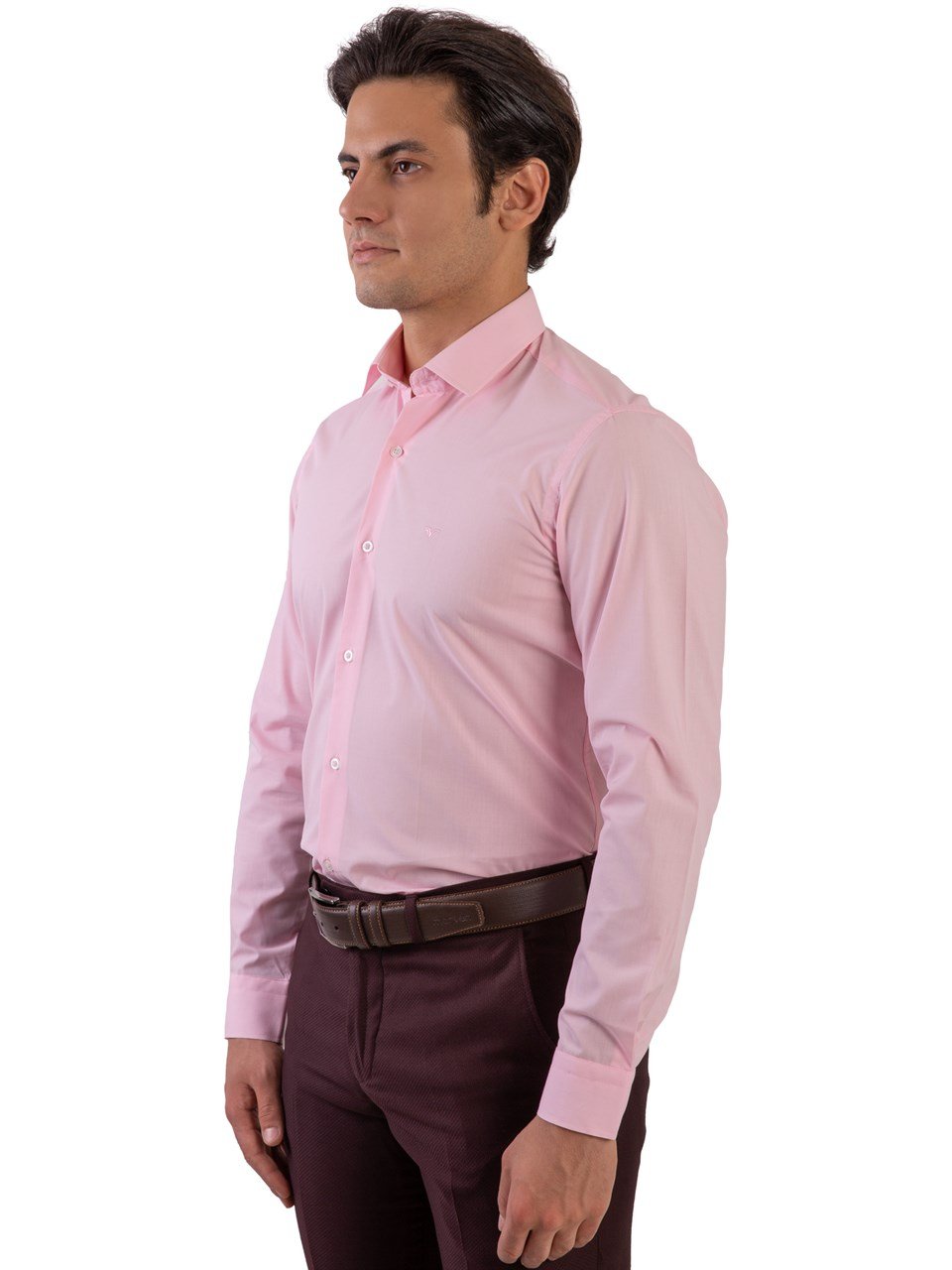  Morven Erkek Pembe Elegance Slim Fit Uzun Kollu Gömlek