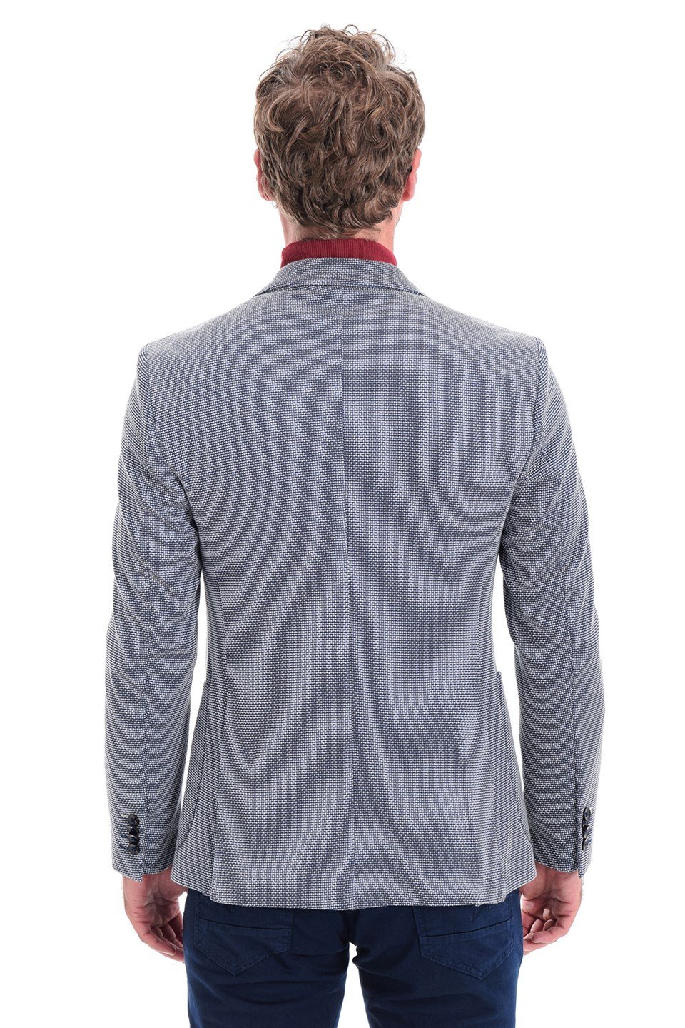  Morven Erkek Selegna Örme Slim Fit Ceket Lacivert