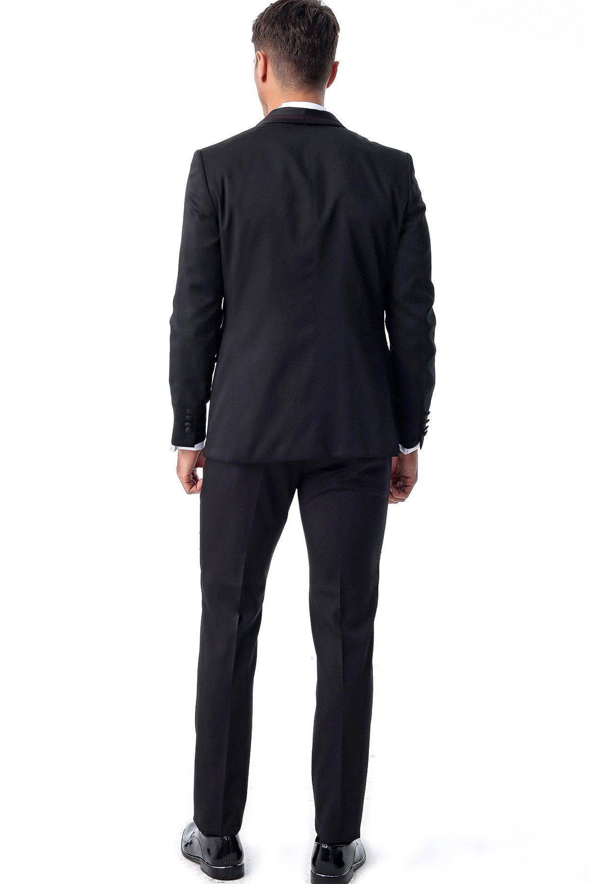  Morven Erkek Siyah Monhattan Slim Fit Dar Kesim Jakarlı Smokin