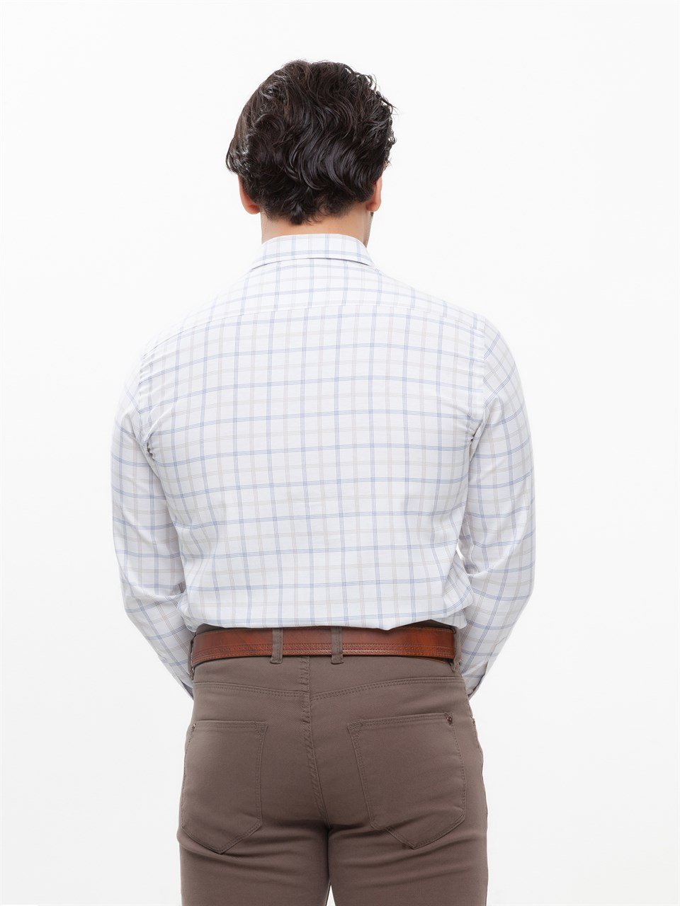  Morven Erkek Slim Fit Uzun Kollu Gömlek Kahverengi