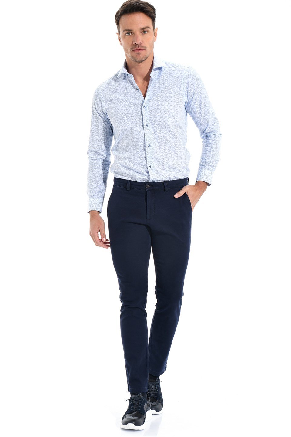  Morven Erkek Streak Slimfit Pantolon Lacivert