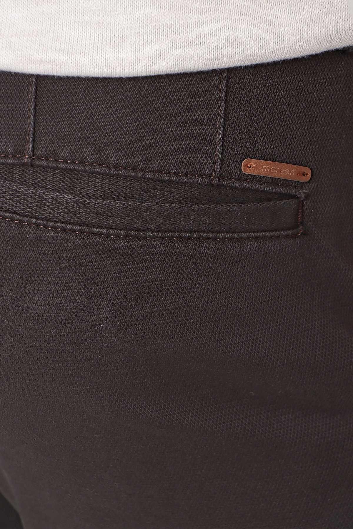 Morven Erkek Acı Kahve Chino Pamuklu Yan Cep Slim Fit Dar Kesim Pantolon