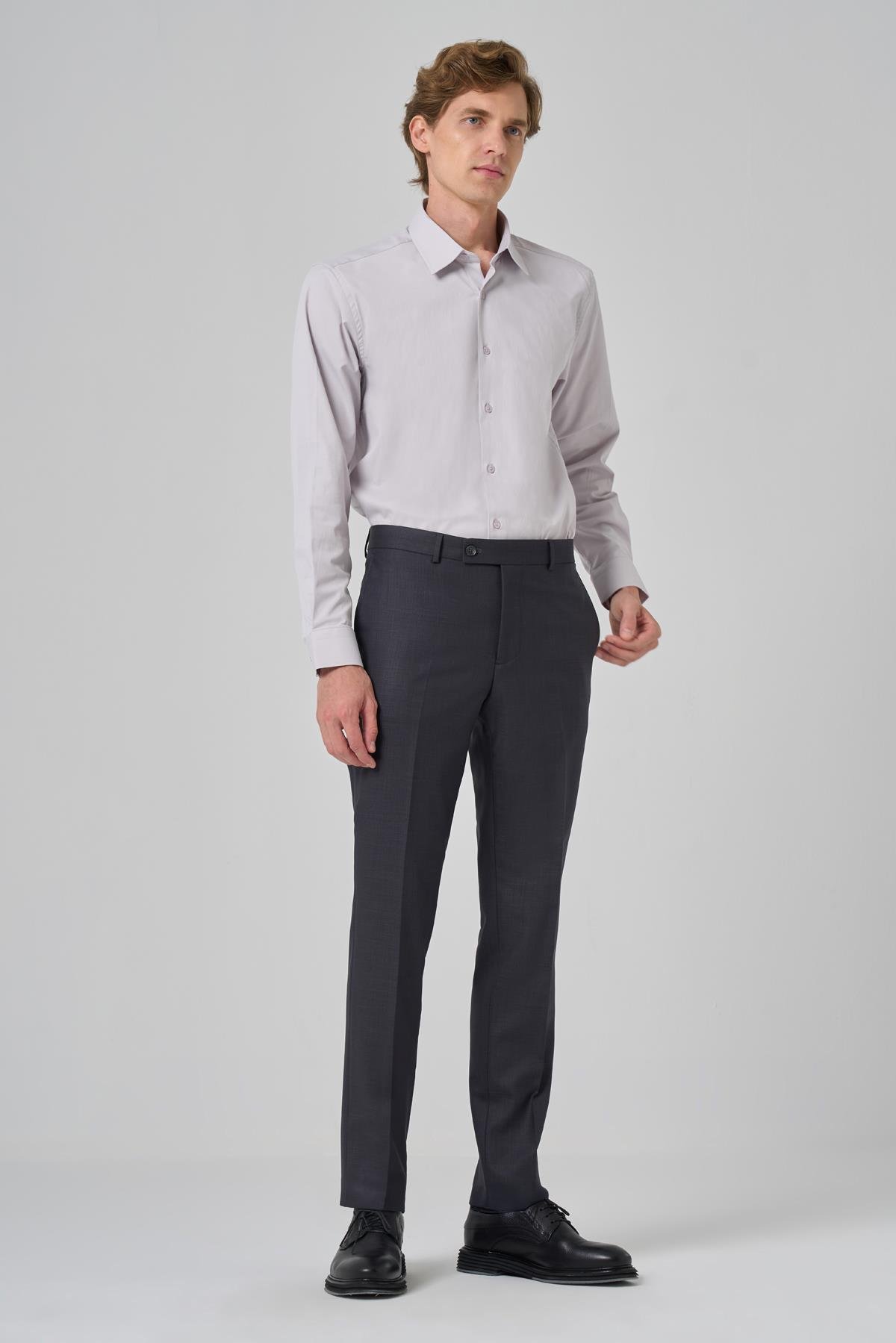 Morven Erkek Antrasit Klasik Slim Fit Dar Kesim Pantolon
